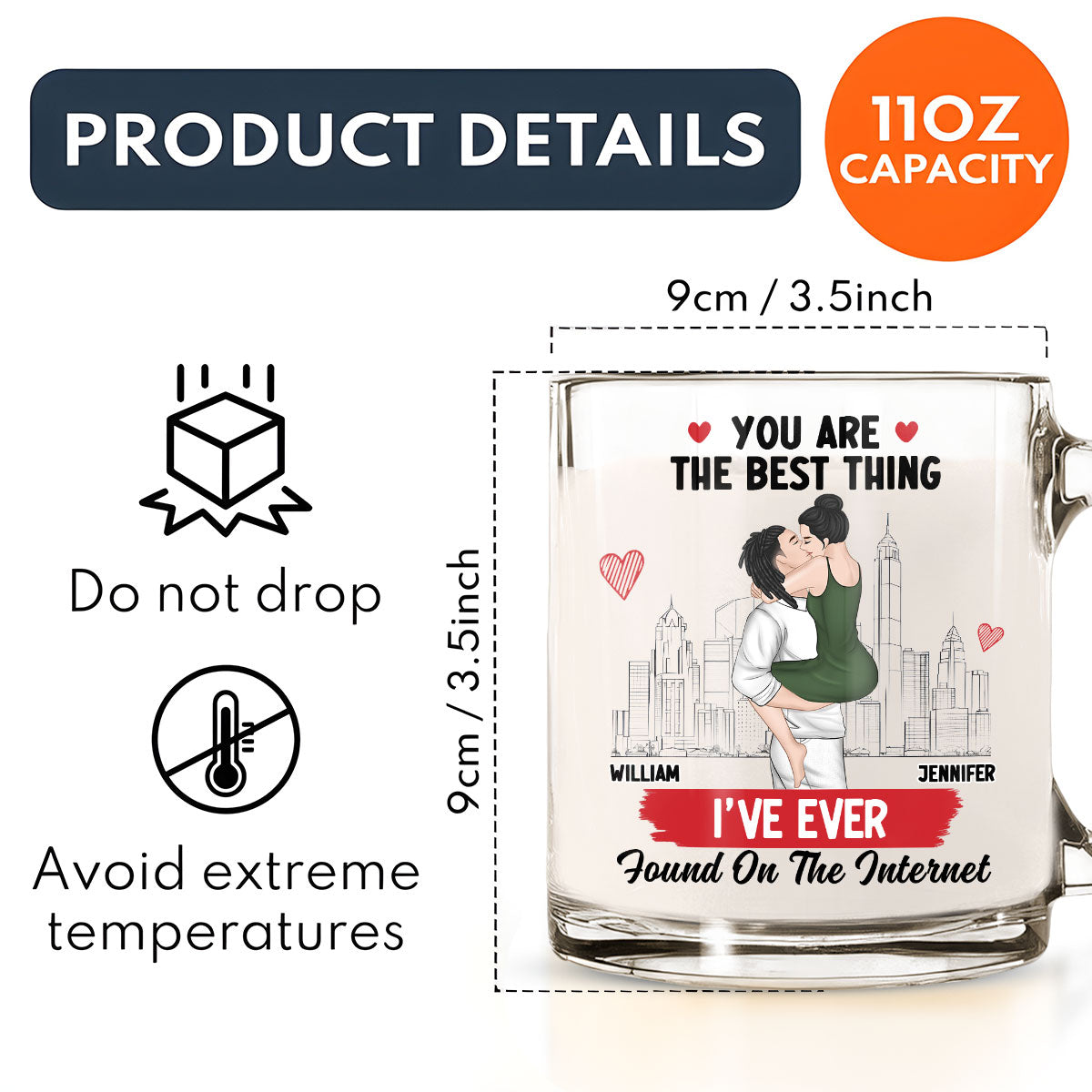 You Are The Best - Personalized Custom Glass Mug