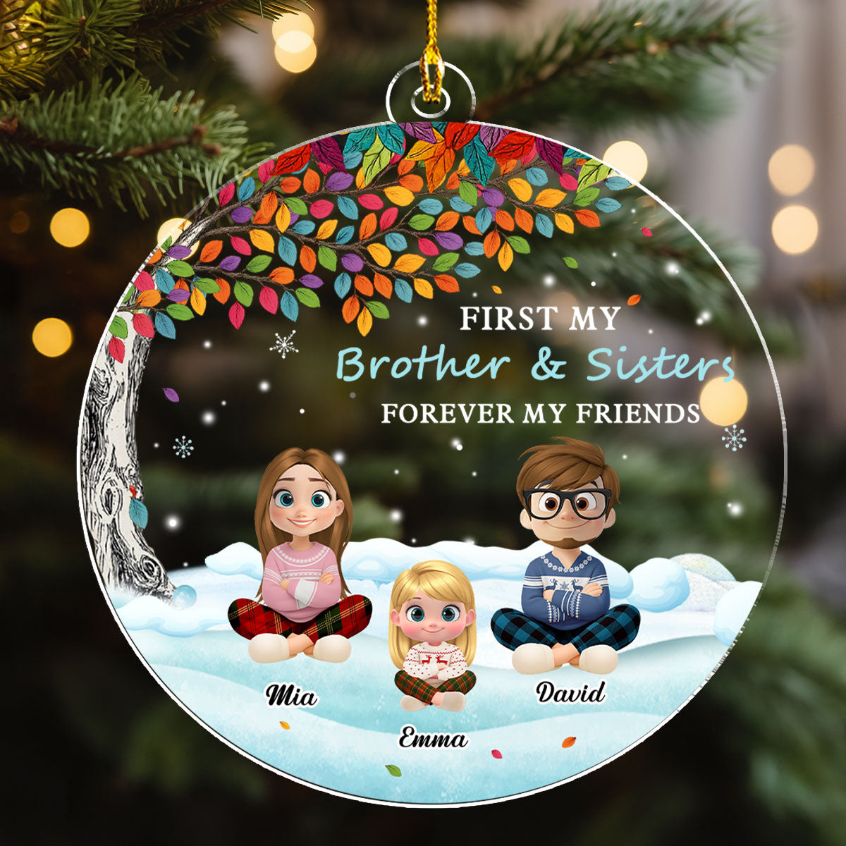 First Family Forever My Friends - Personalized Custom Acrylic Ornament