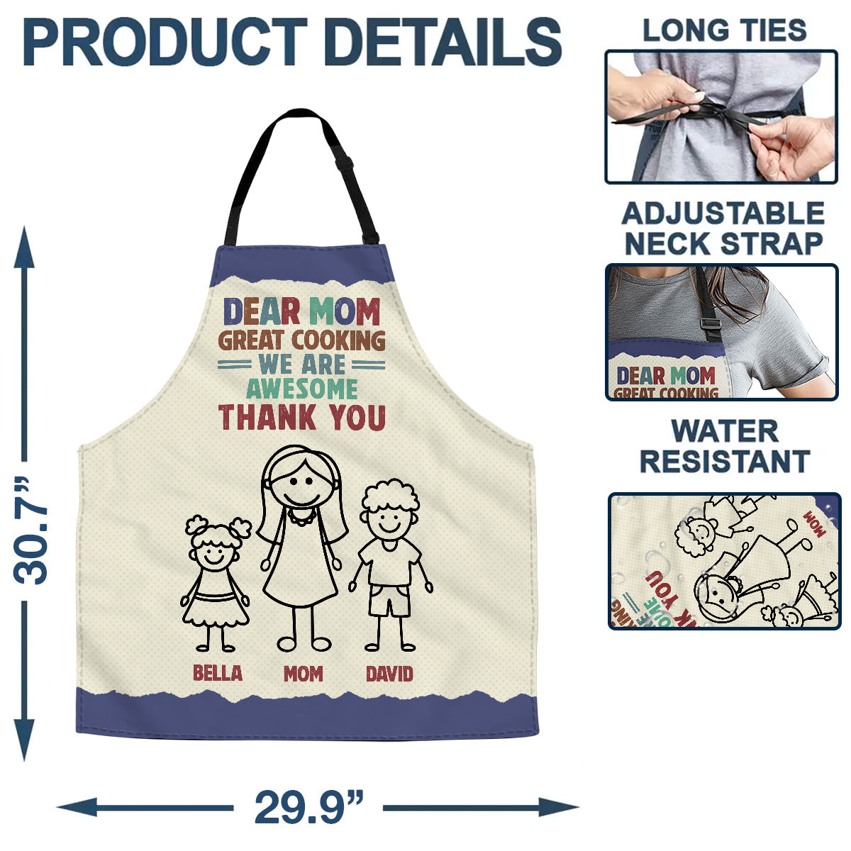 Great Cooking Mom - Personalized Custom Apron