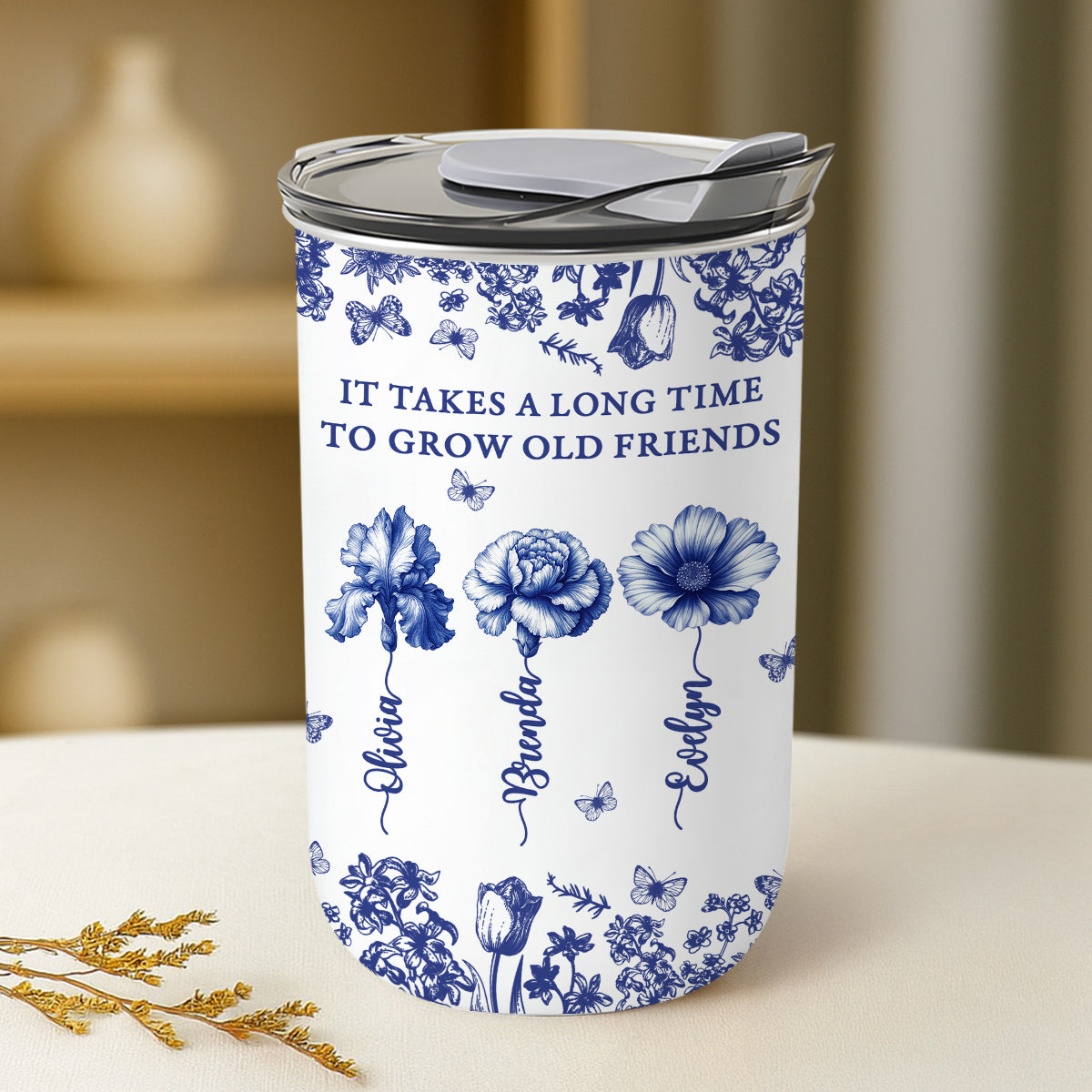 Grow An Old Friend Toile - Personalized Custom 10oz Tumbler
