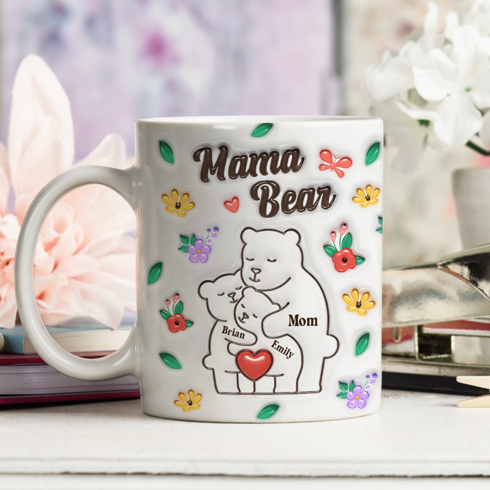 Mama Bear - Personalized Custom 3D Inflated Effect Mug
