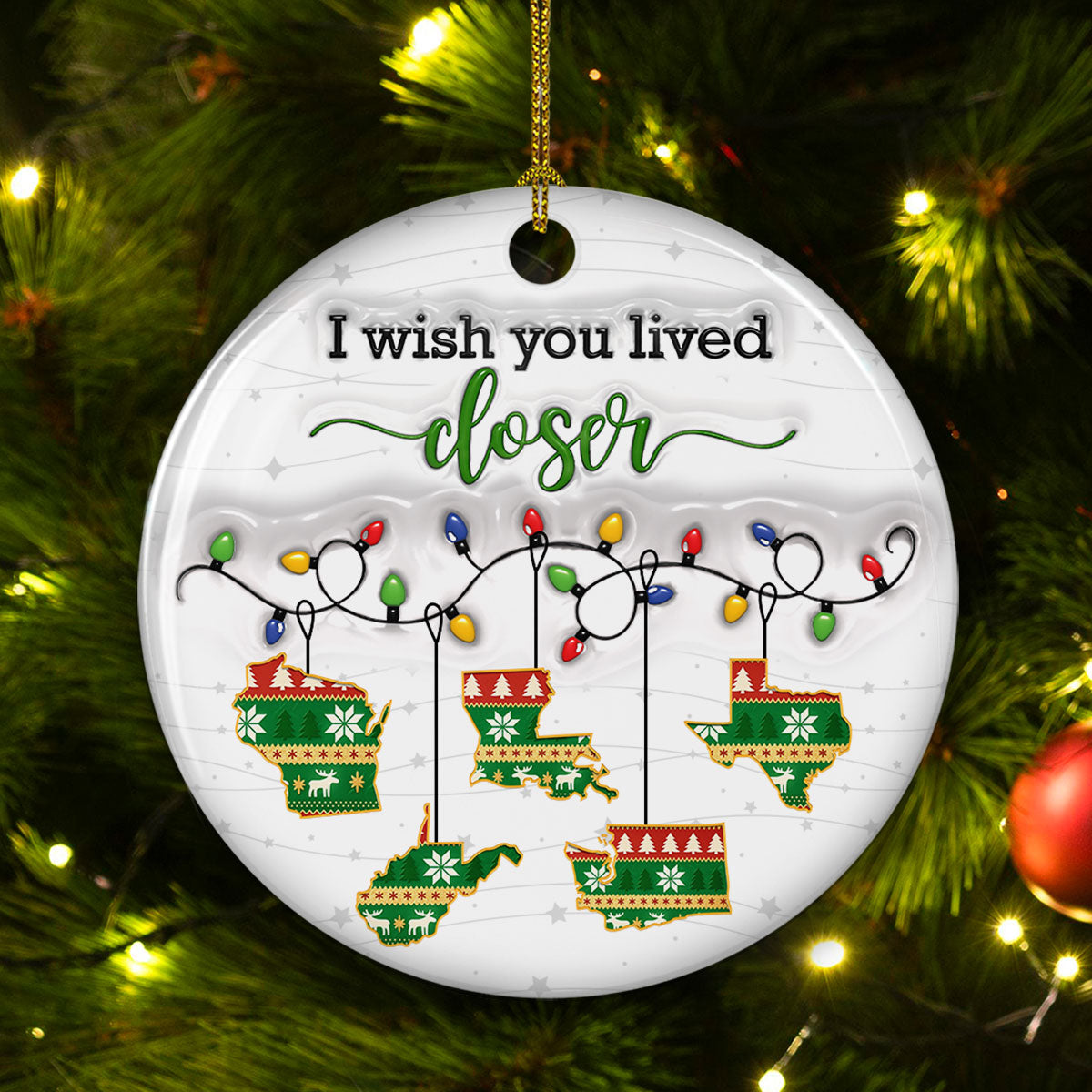 So Far From Me - Personalized Custom 3D Inflated Effect Ceramic Ornament