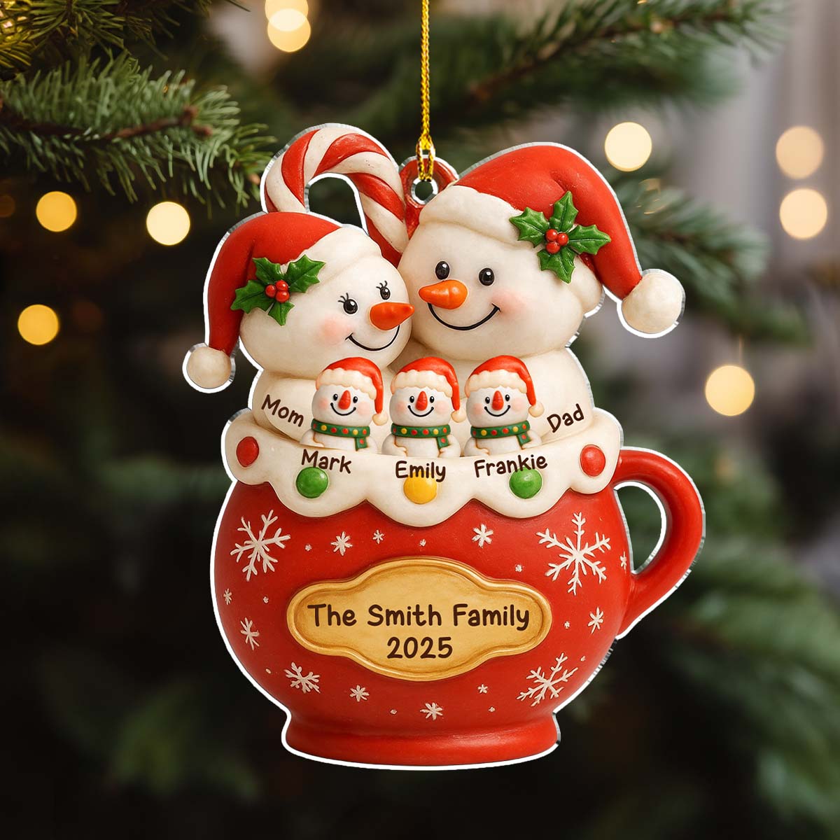 The Year We Became Happy Family - Personalized Custom Acrylic Ornament