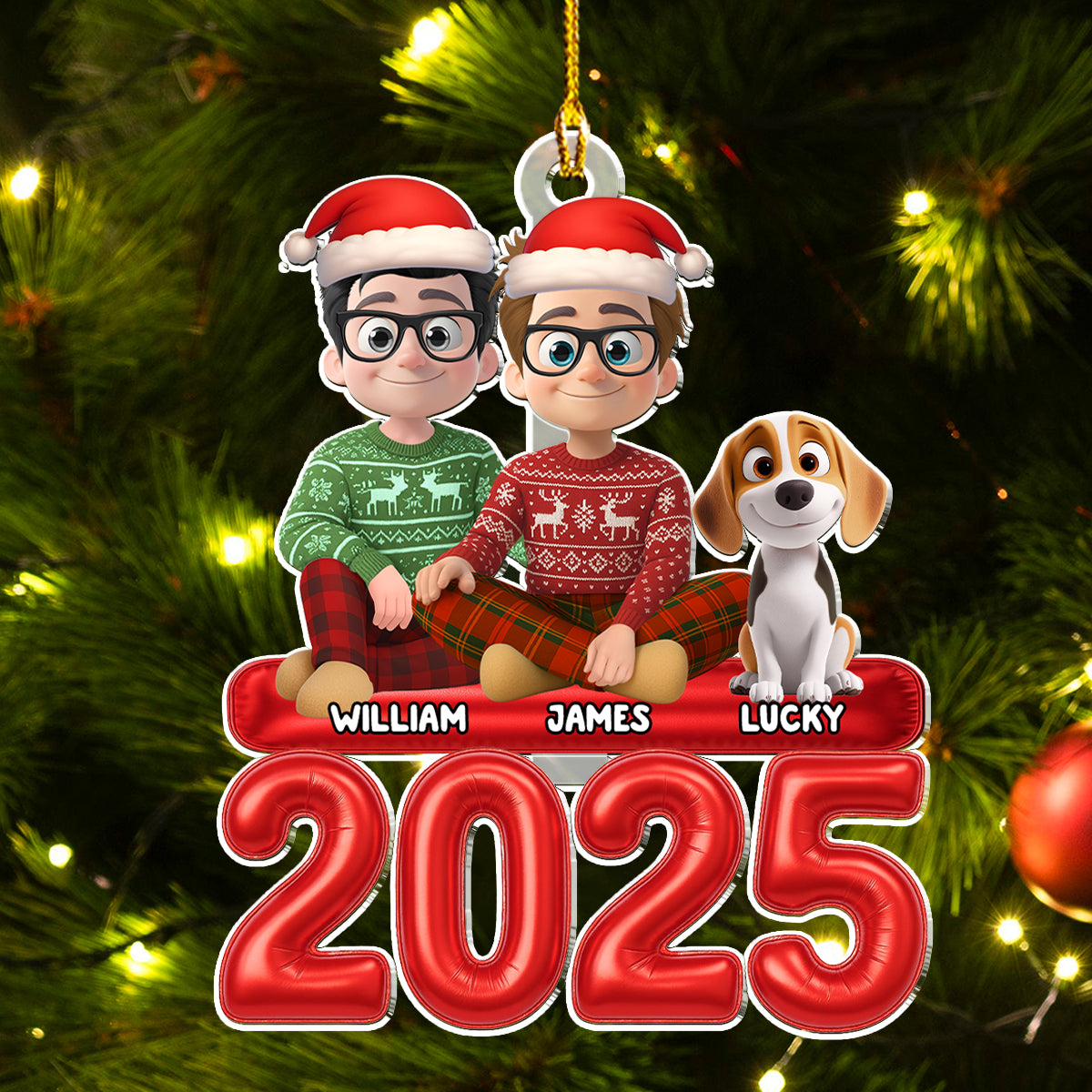 Us Love And Our Kid Pet - Personalized Custom Acrylic Ornament