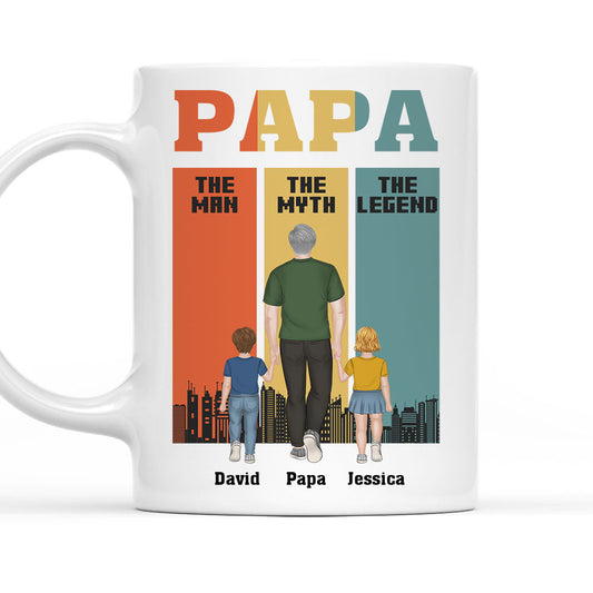 Papa The Man The Legend - Personalized Custom Coffee Mug