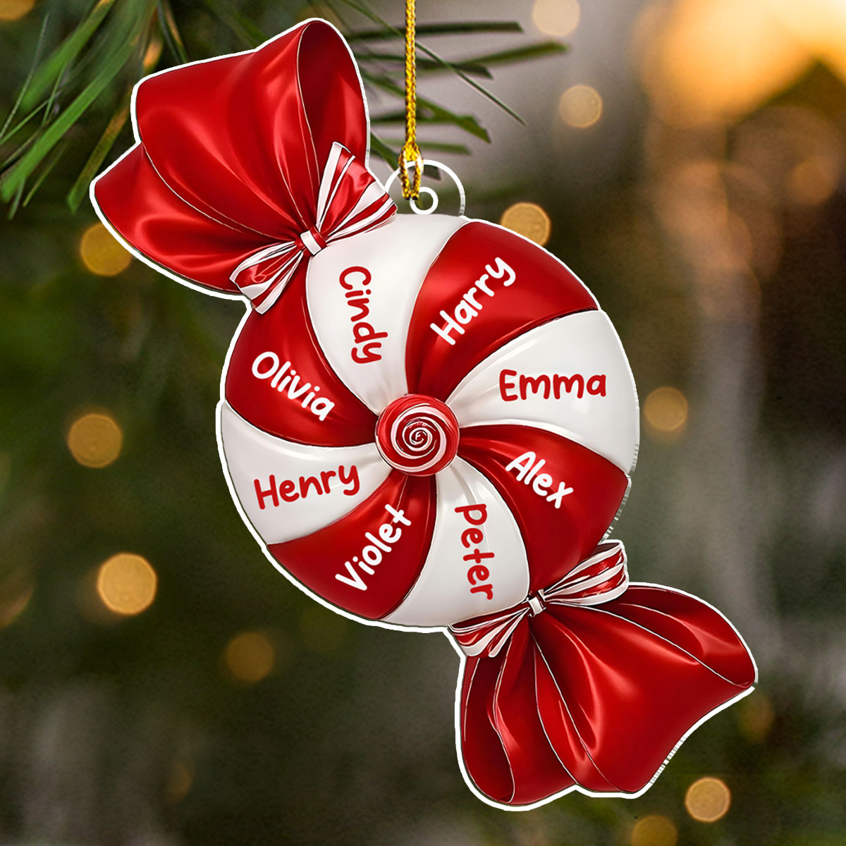 Peppermint Season - Personalized Custom Acrylic Ornament
