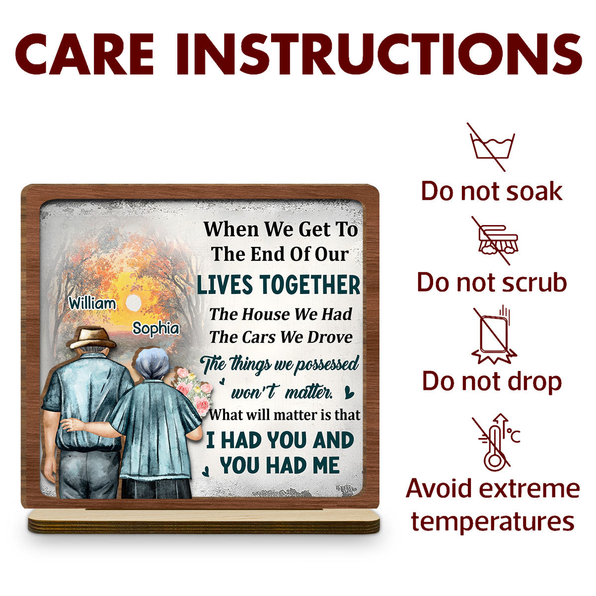 I Had You - Personalized Custom 2-Layer Wood Plaque With Flat Base