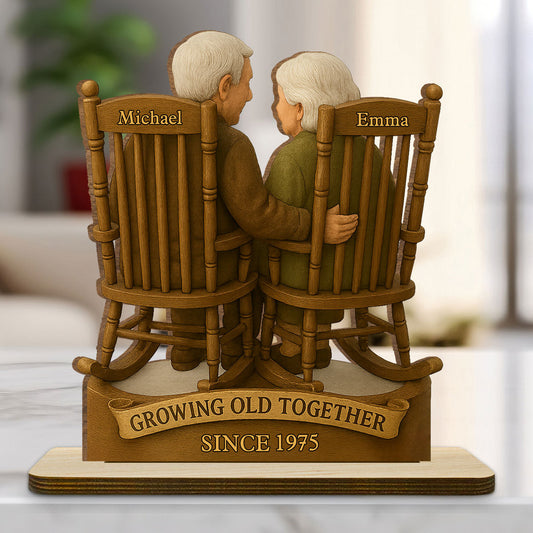 Love That Grows With Time - Personalized Custom 2-Layer Wood Plaque With Flat Base