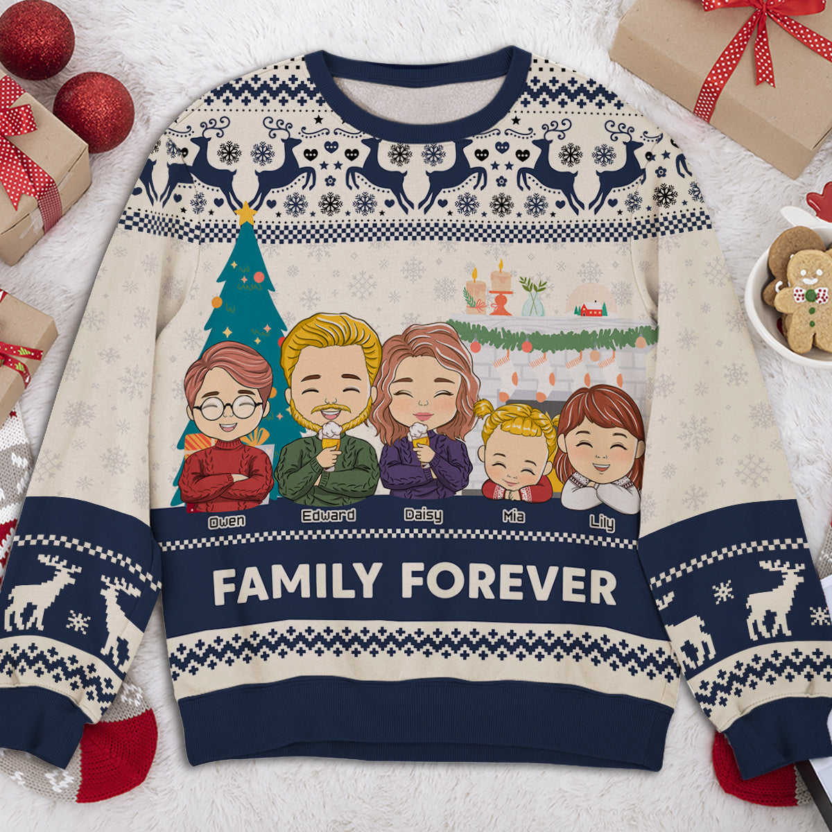 Family Forever - Personalized Custom All-Over-Print Sweatshirt