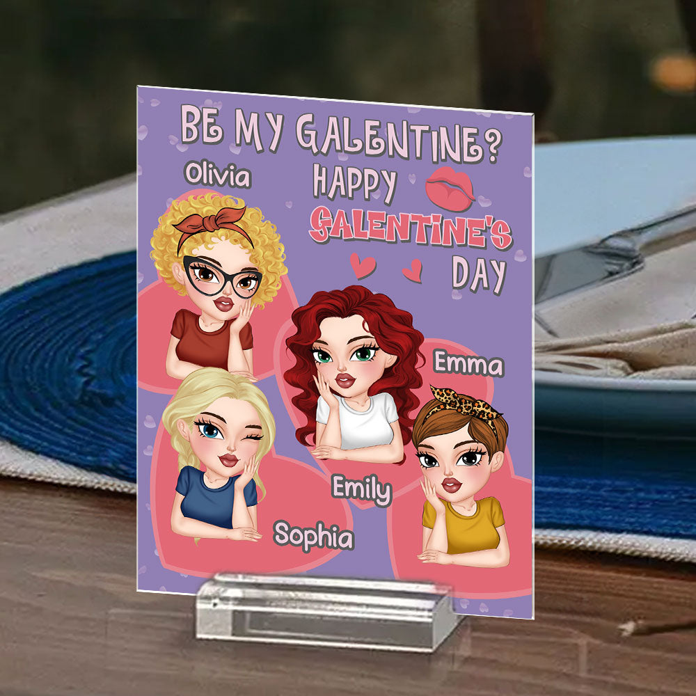 Galentine For My Bestie - Personalized Custom Acrylic Plaque With Base