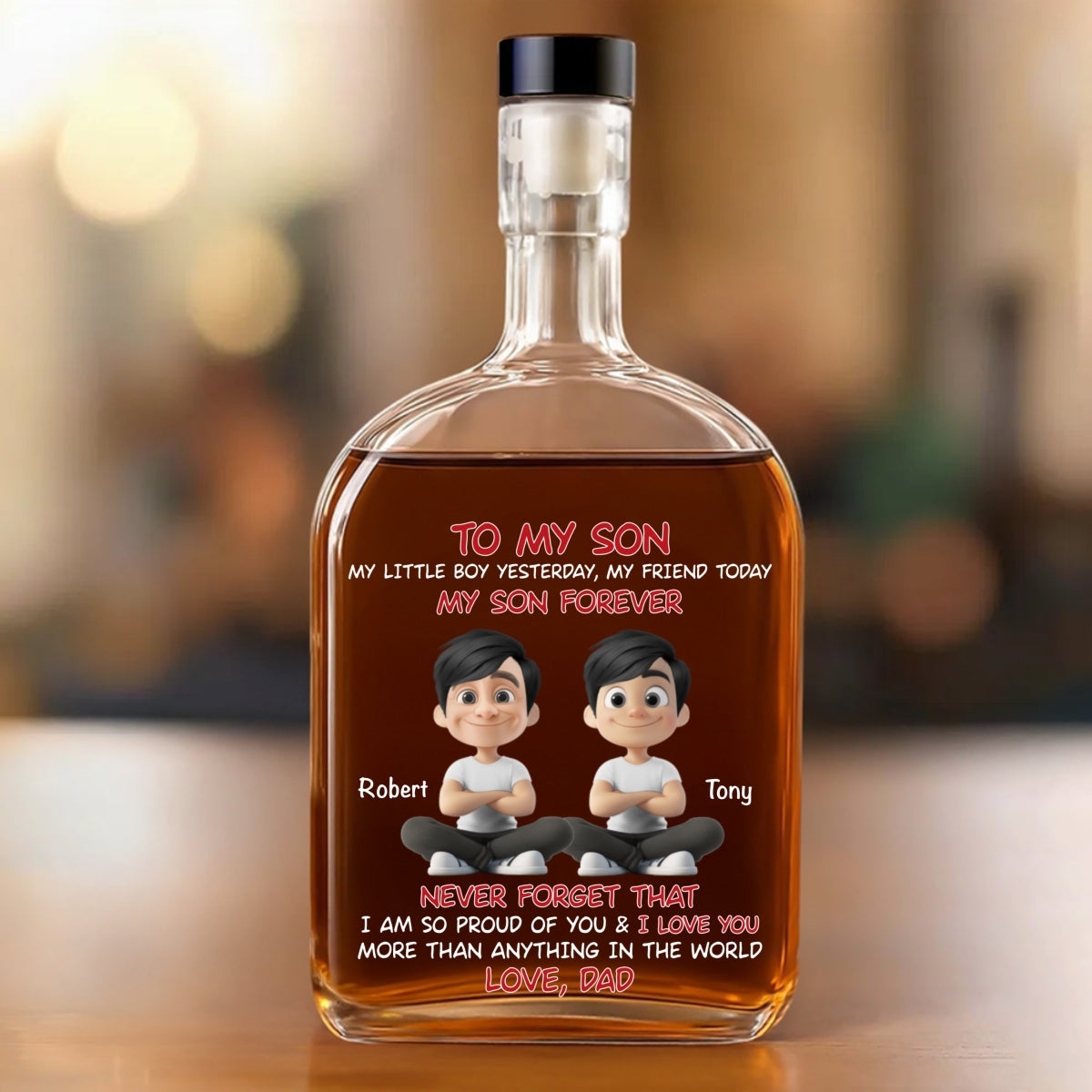 My Son Forever - Personalized Custom Spirits Decanter