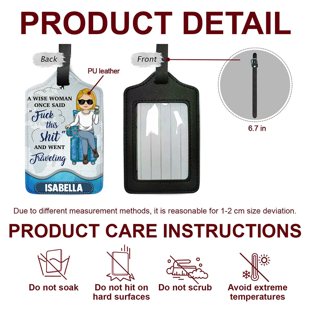 A Wise Woman Once Said And Went Traveling - Gift For Traveling Lovers - Personalized Luggage Tag