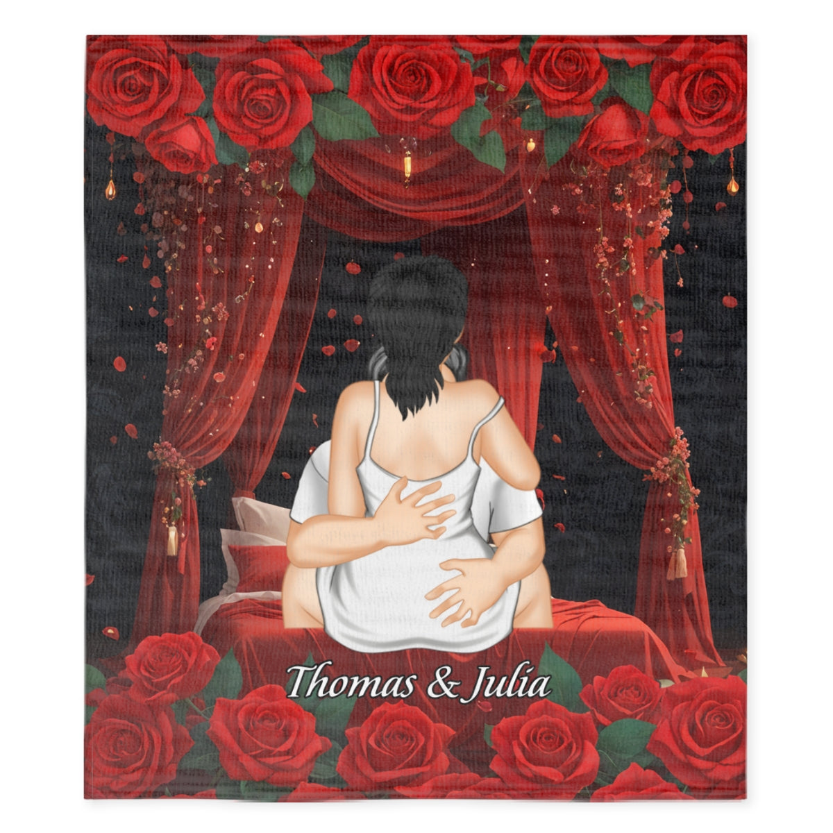 Romantic Blanket Couple - Personalized Custom Fleece Blanket