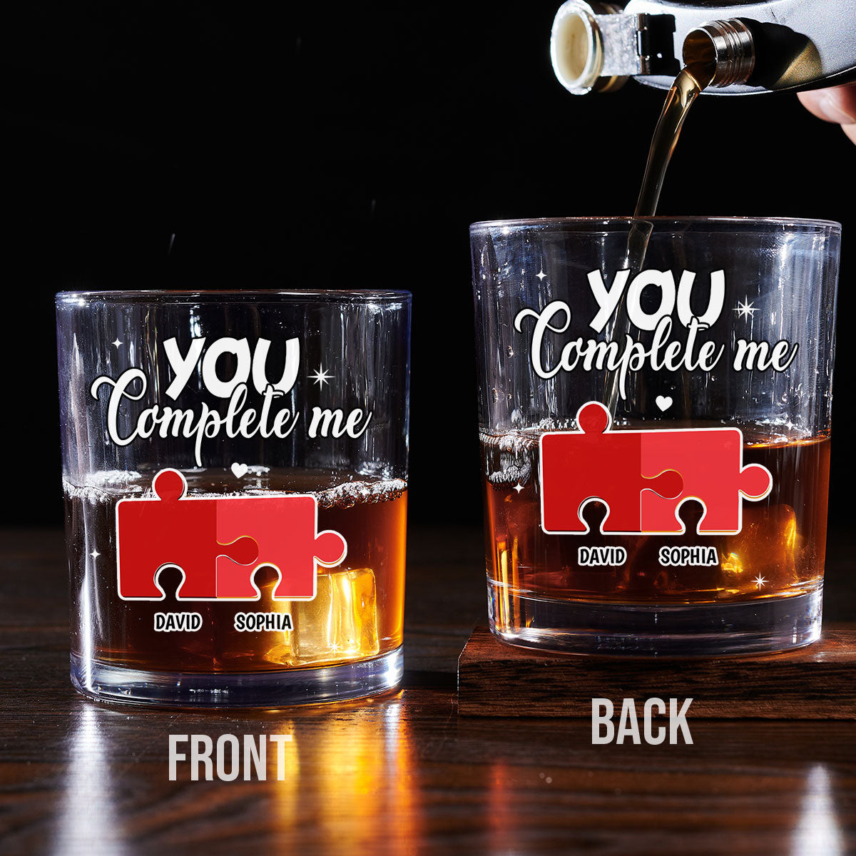 You Complete Me - Personalized Custom Whiskey Glass