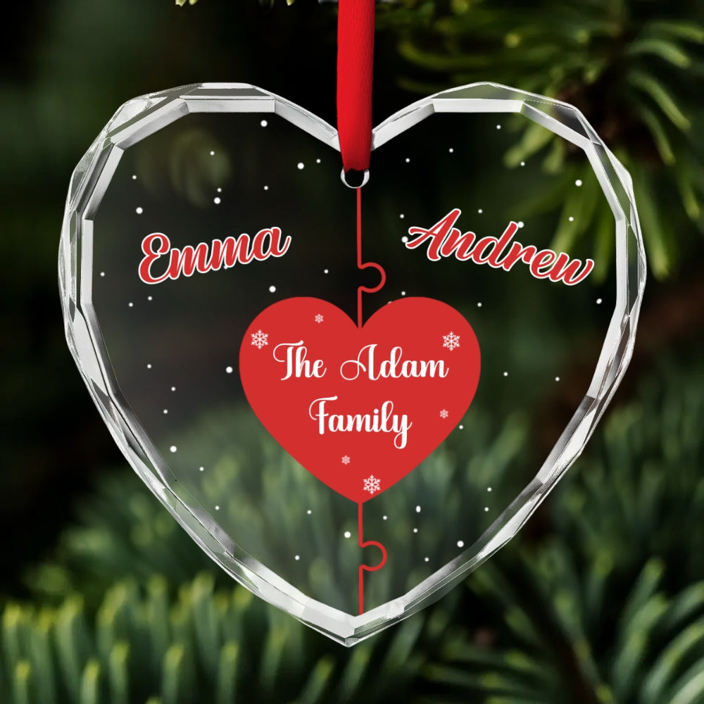 Christmas Together We Make A Family - Personalized Custom Glass Ornament