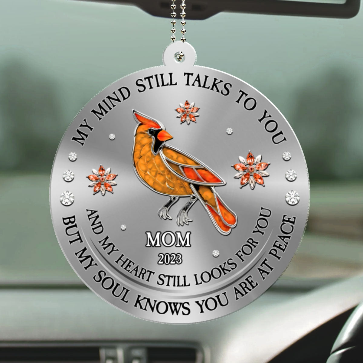 Cardinal Hummingbird My Mind My Heart My Soul Ver 2 - Personalized Custom Car Ornament