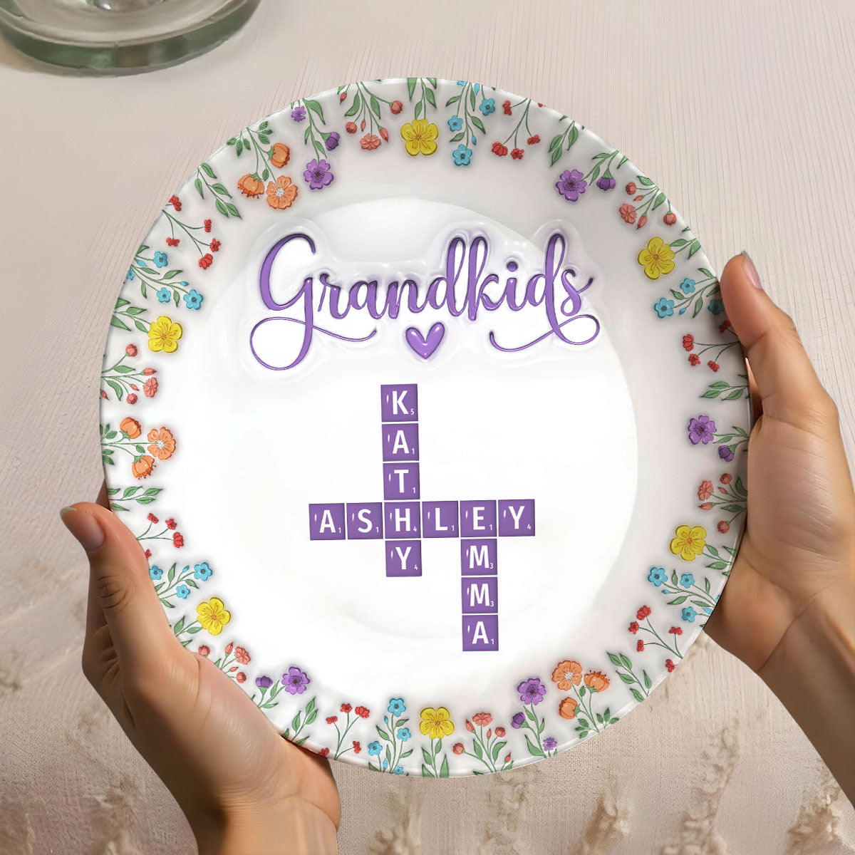 Love My Grandkids Crossword - Personalized Custom Plate