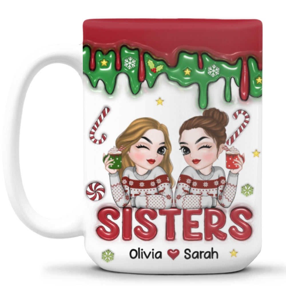 Besties Together Christmas 2024 - Personalized Custom 3D Inflated Coffee Mug