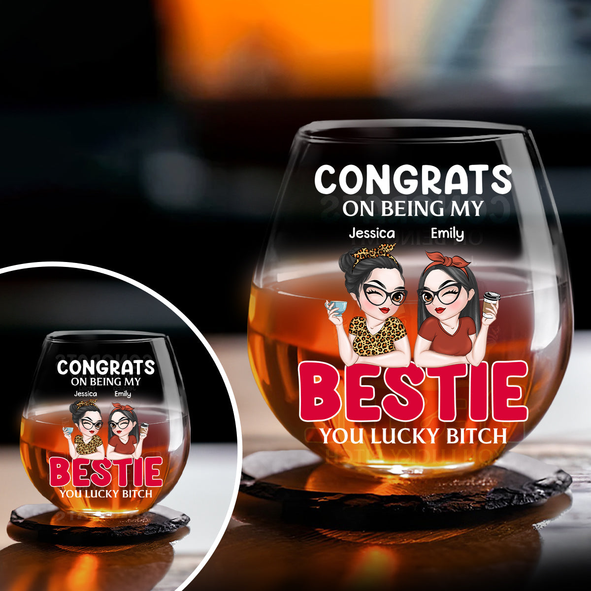 Lucky To Have A Friend Like You - Personalized Custom Wine Glass