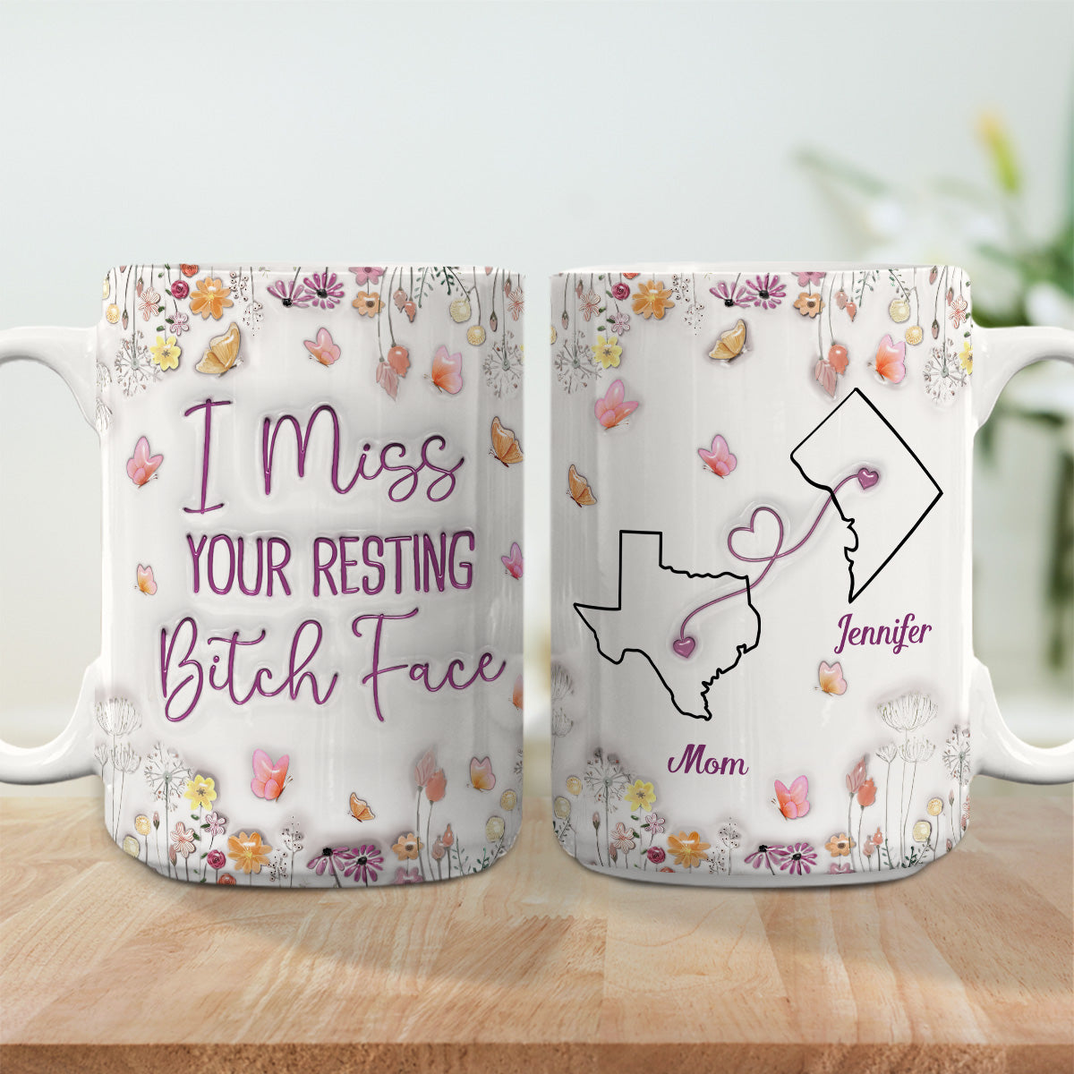 I Miss Your Resting Face - Personalized Custom 3D Inflated Effect Mug
