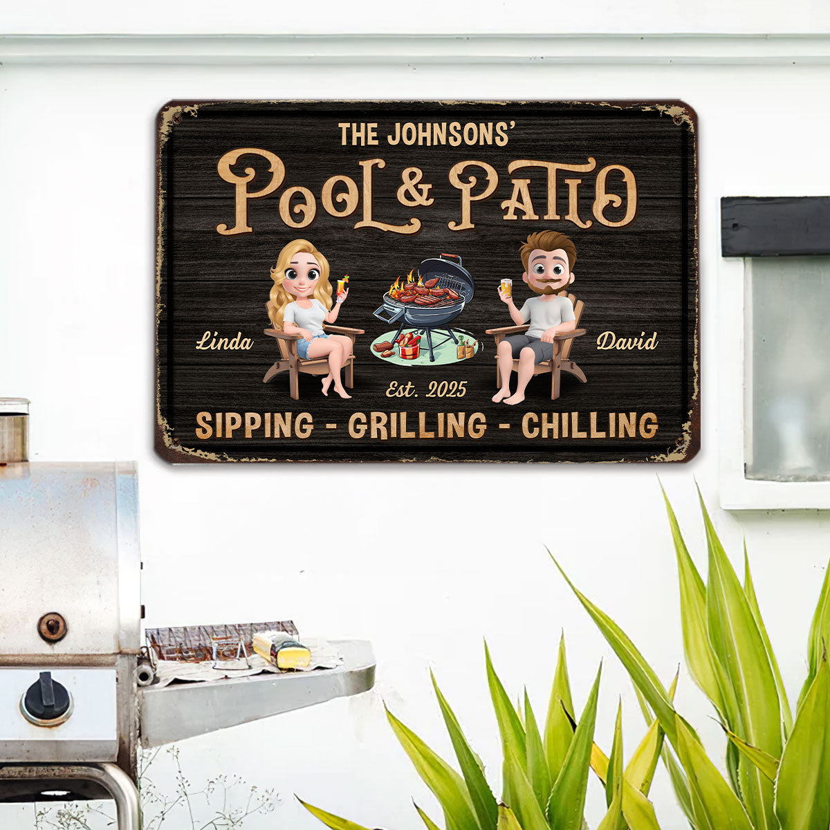 We At Pool And Patio - Personalized Custom Metal Sign