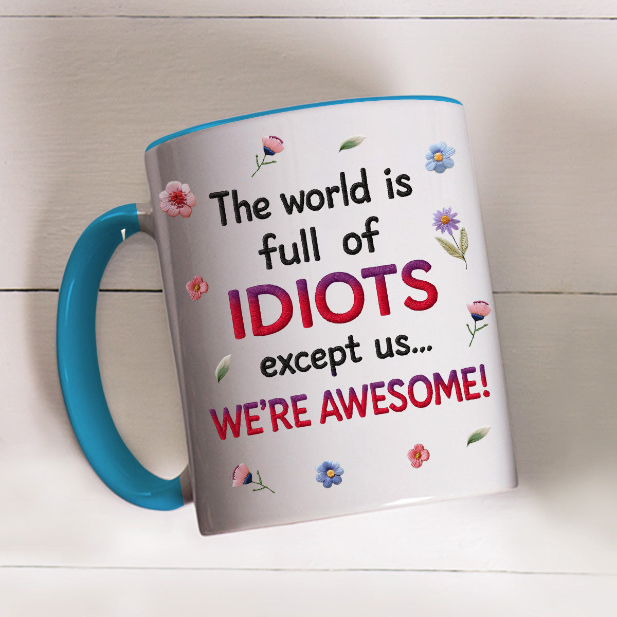 Awesome Besties - Personalized Custom Accent Mug
