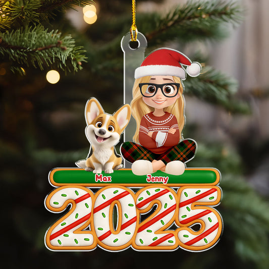 Me And My Dog Tree Cake - Personalized Custom Acrylic Ornament