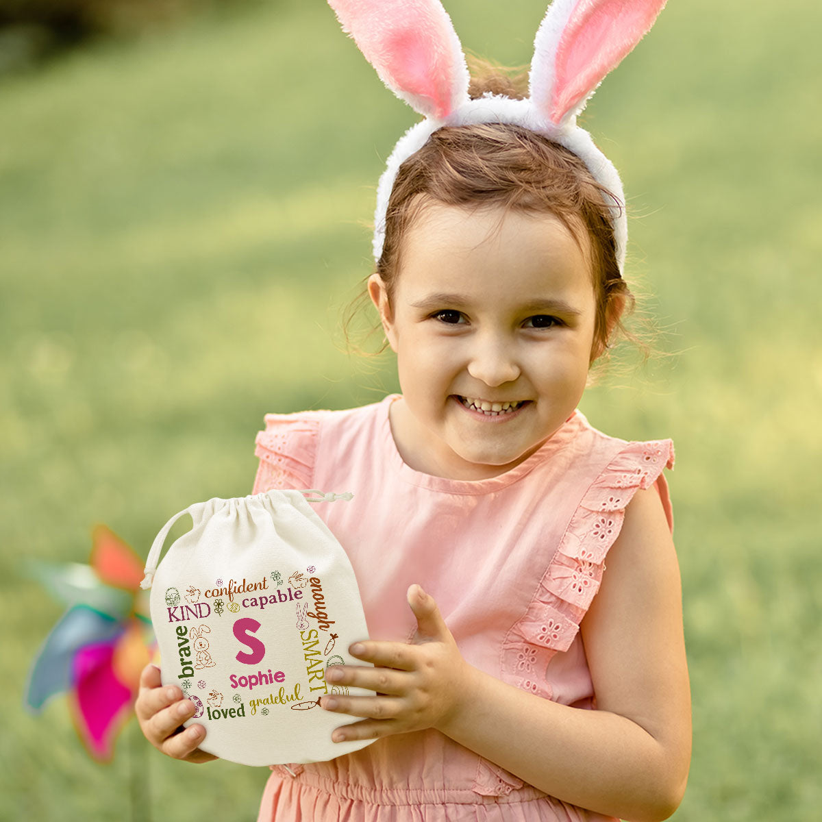 Happy Easter Name Letter - Personalized Custom Favor Bag