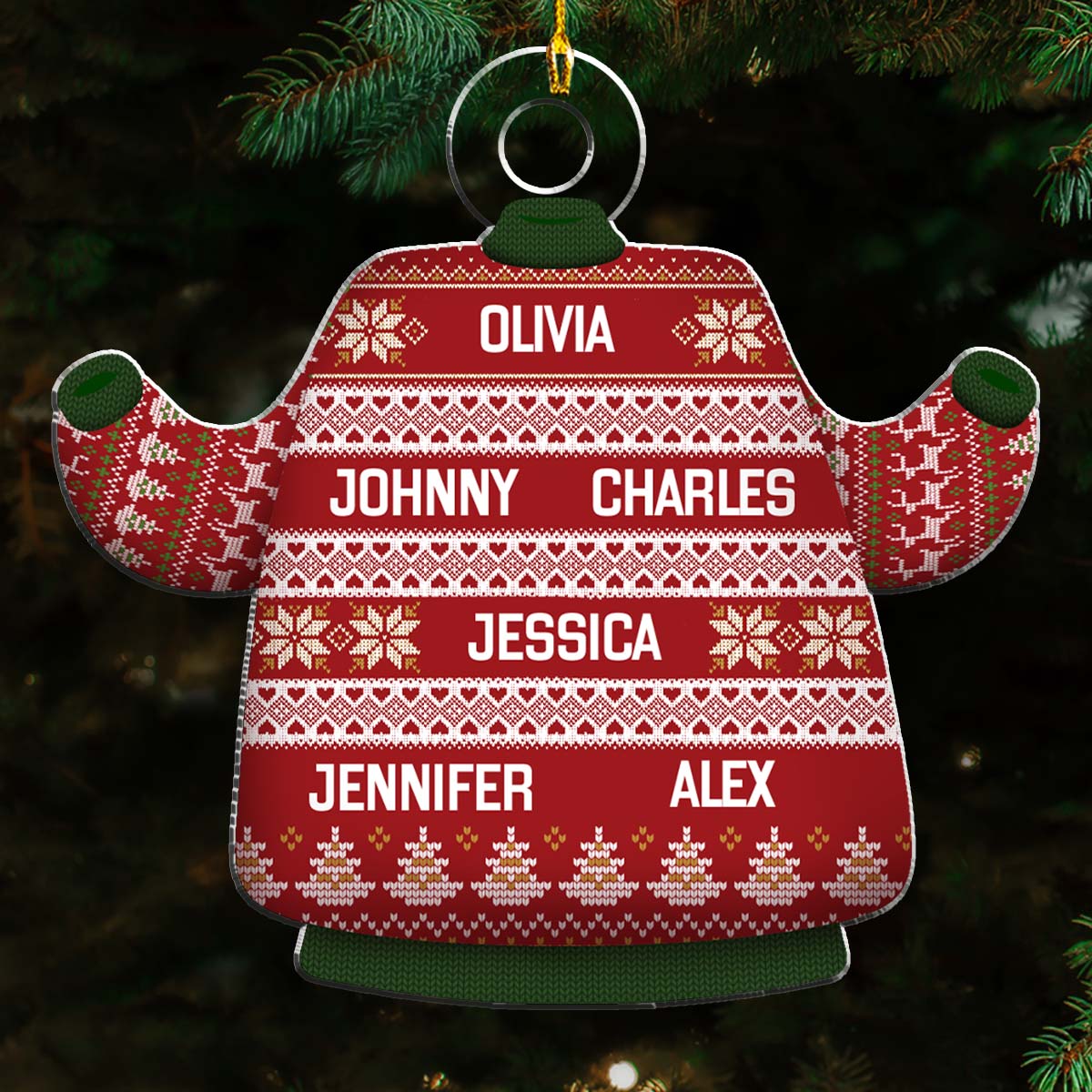 Family Names Festive - Personalized Custom Acrylic Ornament