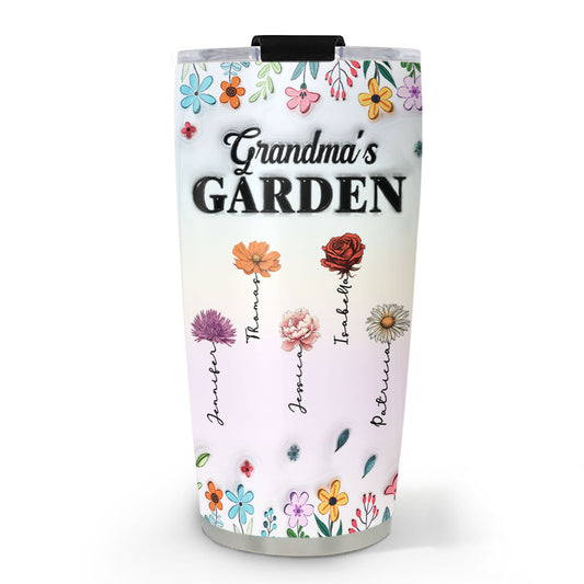 Kids Flower Garden - Personalized Custom 3D Inflated Effect Tumbler