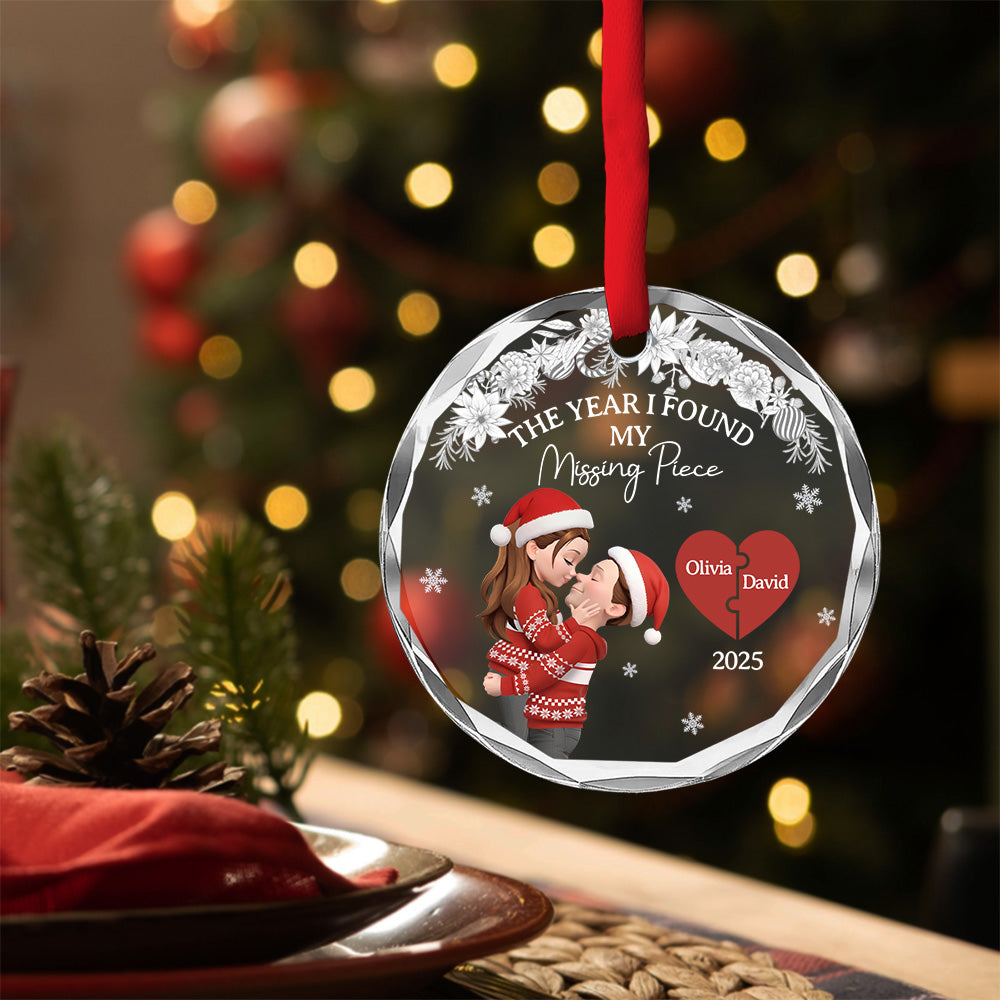 The Year We Found Together - Personalized Custom Glass Ornament