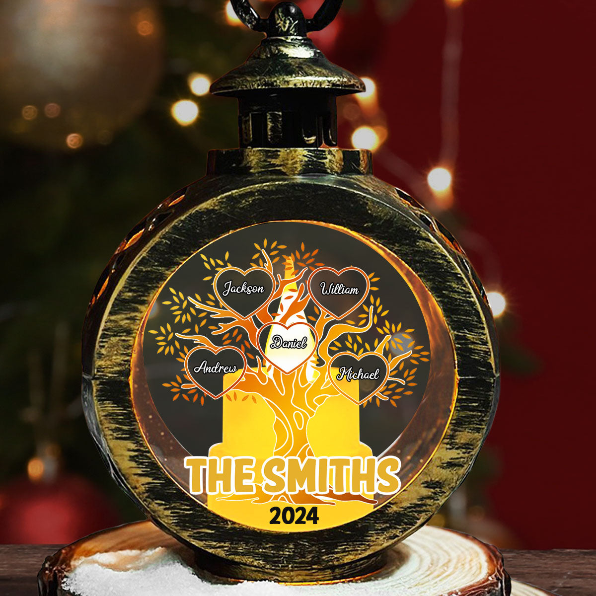 Family Tree - Personalized Custom Christmas Lantern