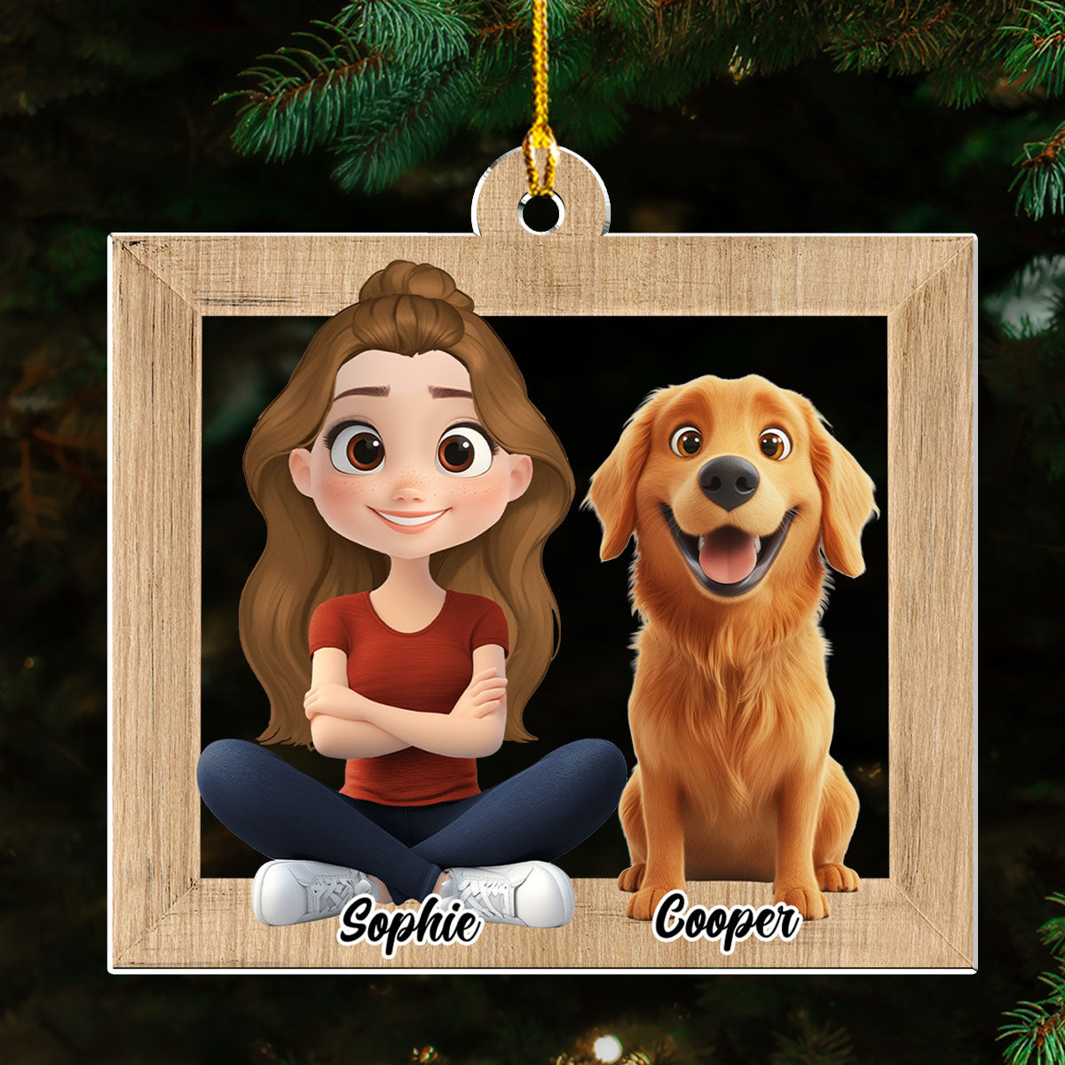 Cute Dog Mum - Personalized Custom Acrylic Ornament 