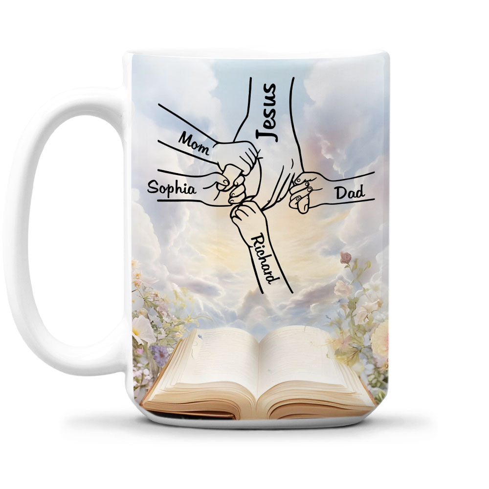 God Holds Our Hands - Personalized Custom Coffee Mug