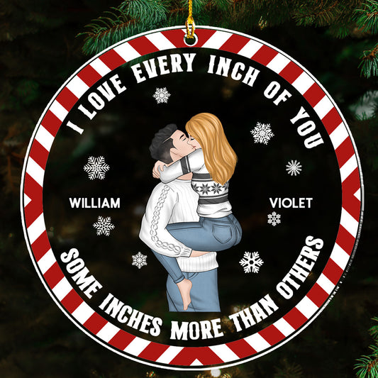 Christmas Couple Love Every Inch Of You - Personalized Custom Acrylic Ornament