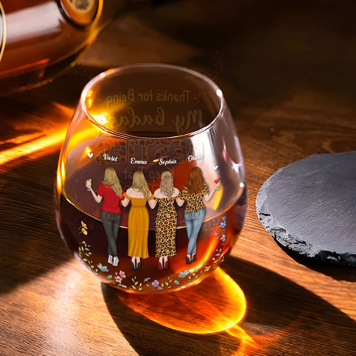 Thanks For Being My Best Friends - Personalized Custom Wine Glass