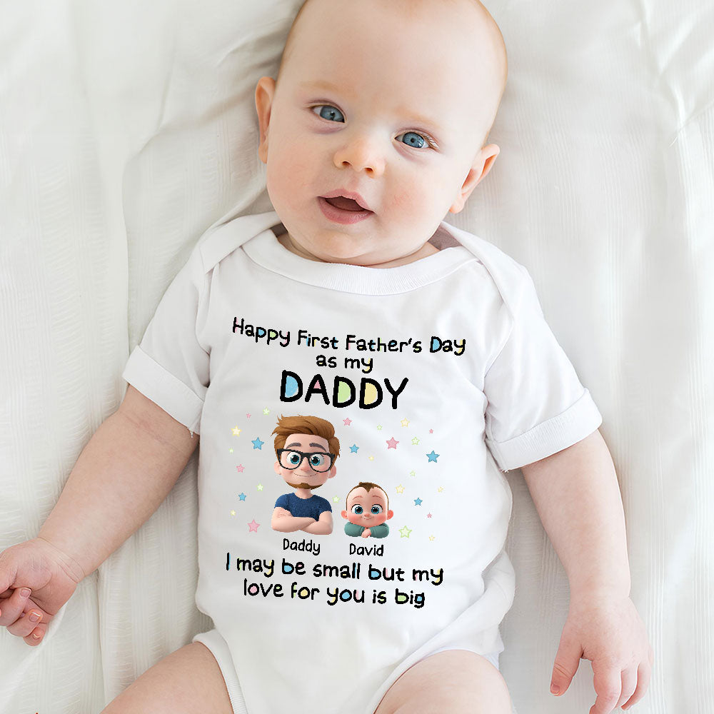 First Father Day With Baby - Personalized Custom Baby Onesie