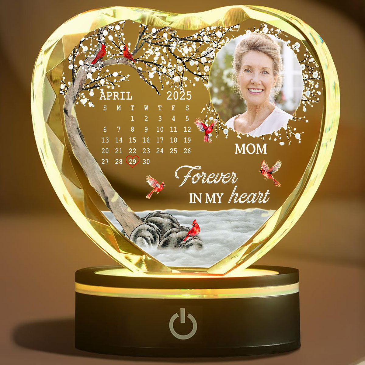 My Heart Changed Forever - Personalized Custom Crystal Led Light