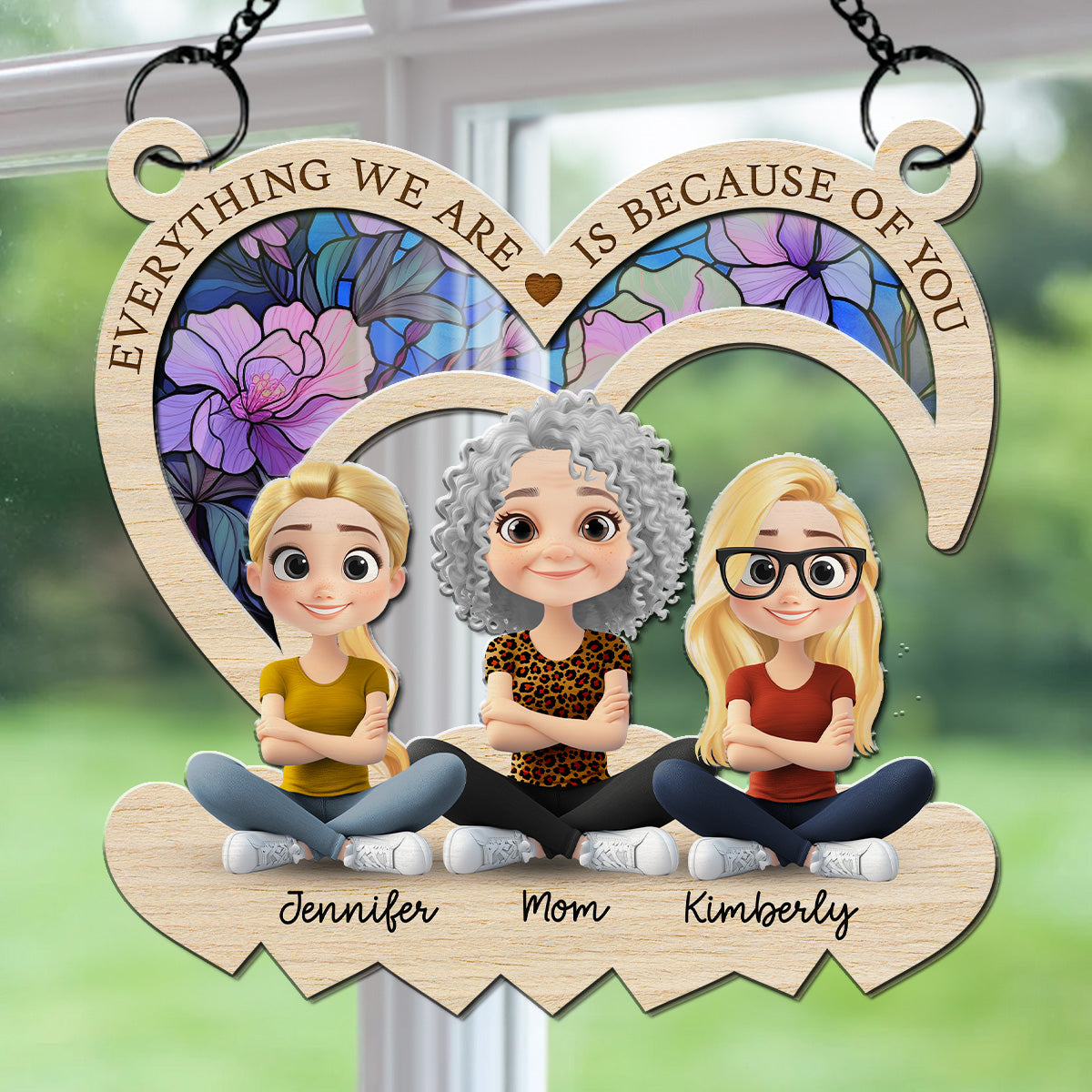 Mom You Raised Me With Love - Personalized Custom Suncatcher