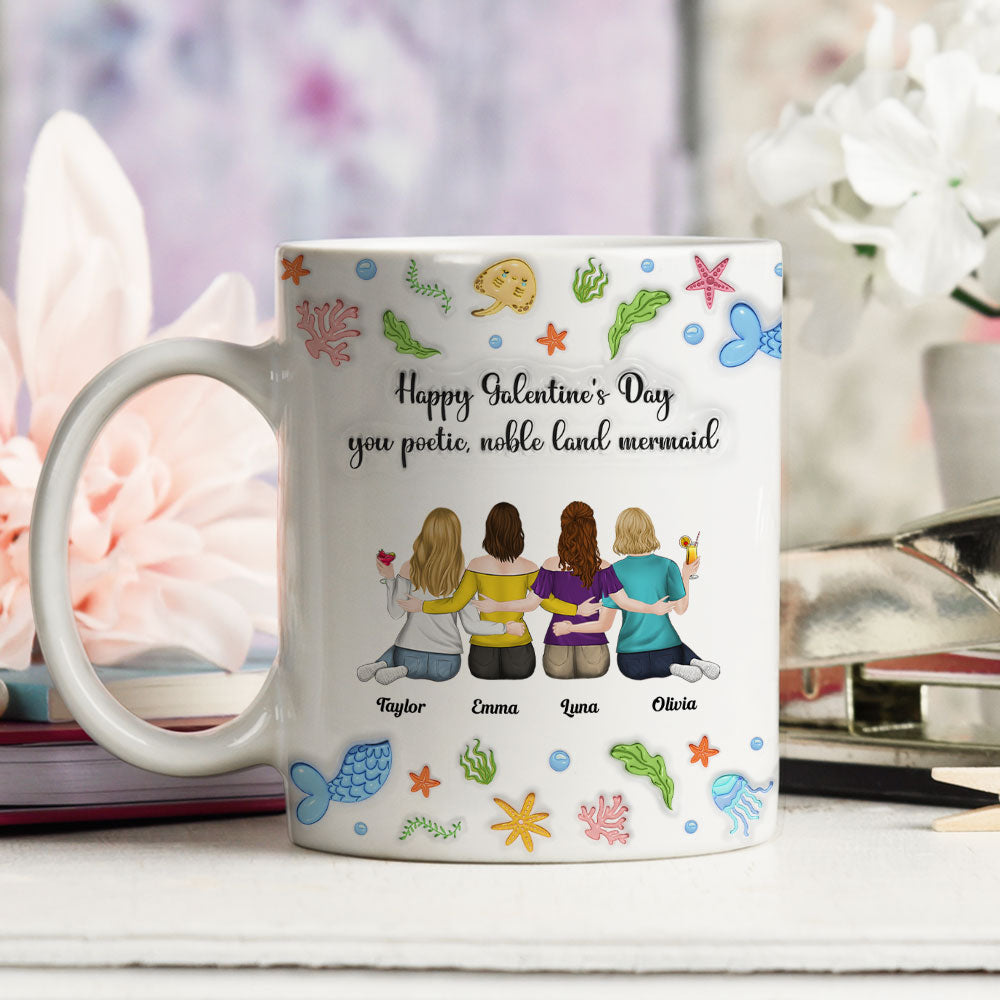 You Poetic Noble Land Mermaid - Personalized Custom 3D Inflated Effect Coffee Mug