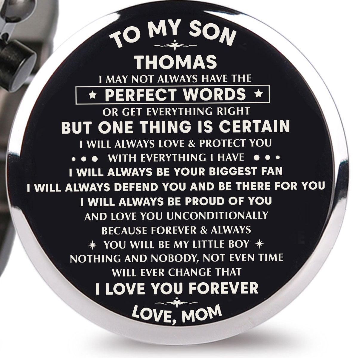 Mom To Son I Will Always - Personalized Engraved Wooden Watches GQ026