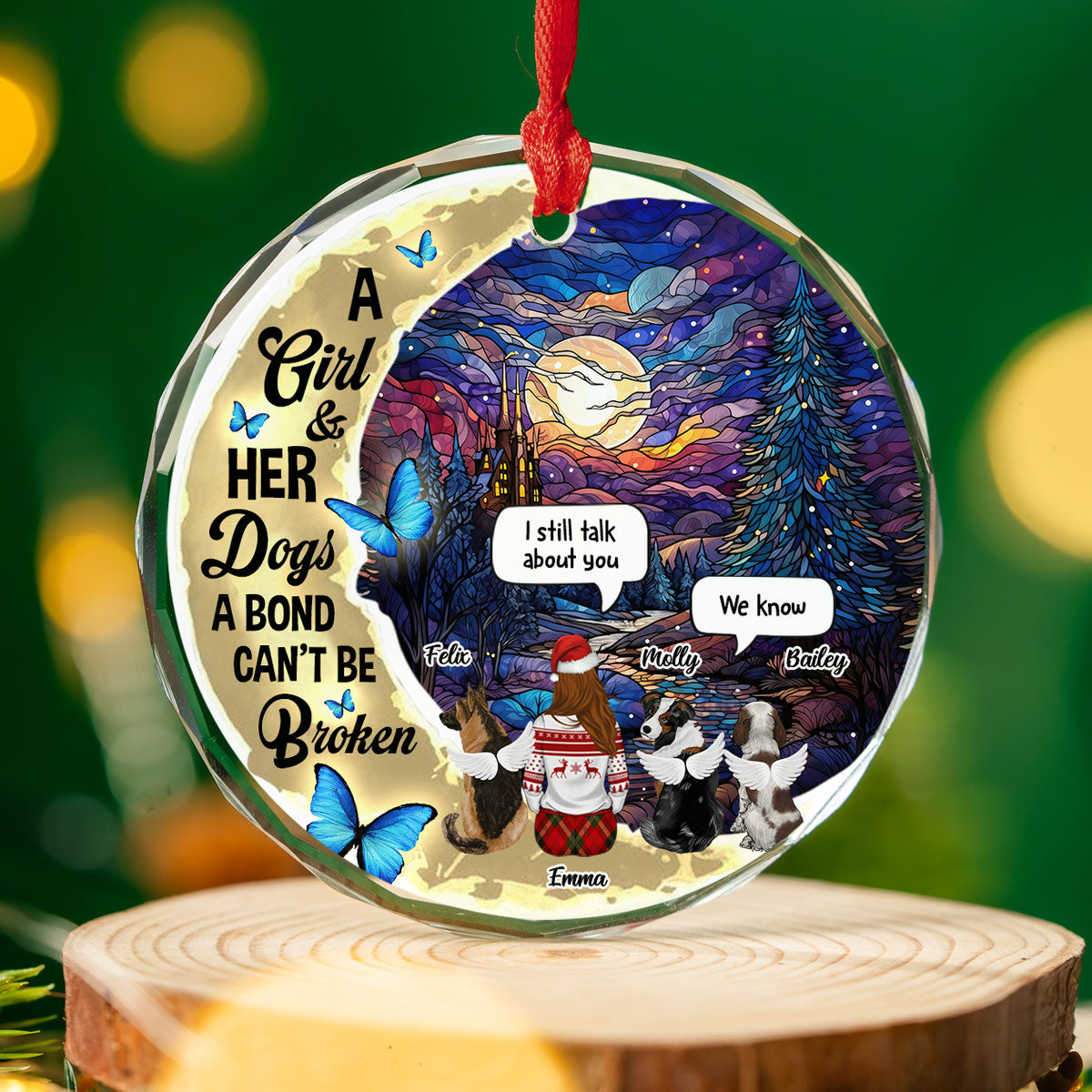 Forever In My Heart - Personalized Custom Glass Ornament