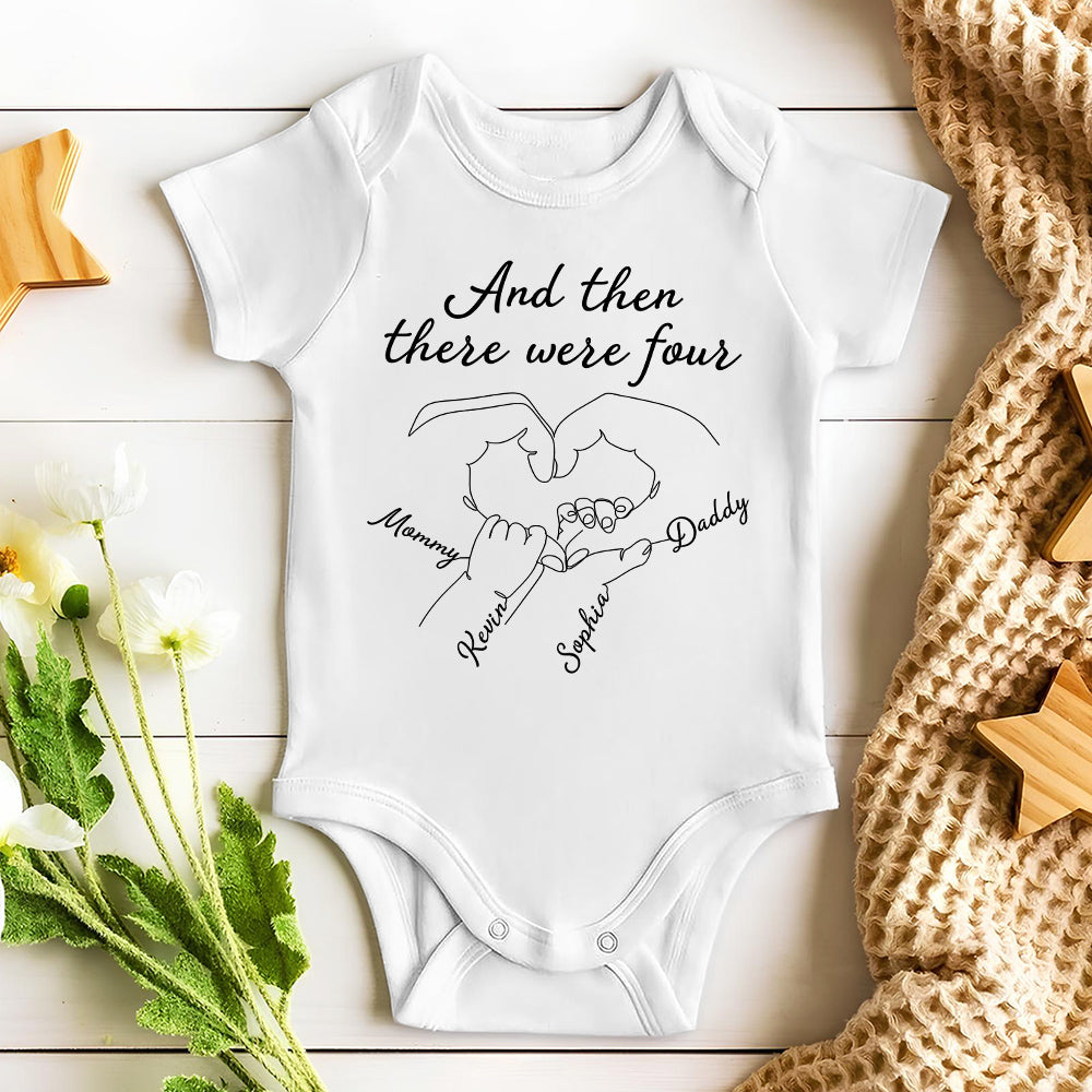 And Then There Were Three - Personalized Custom Baby Onesie