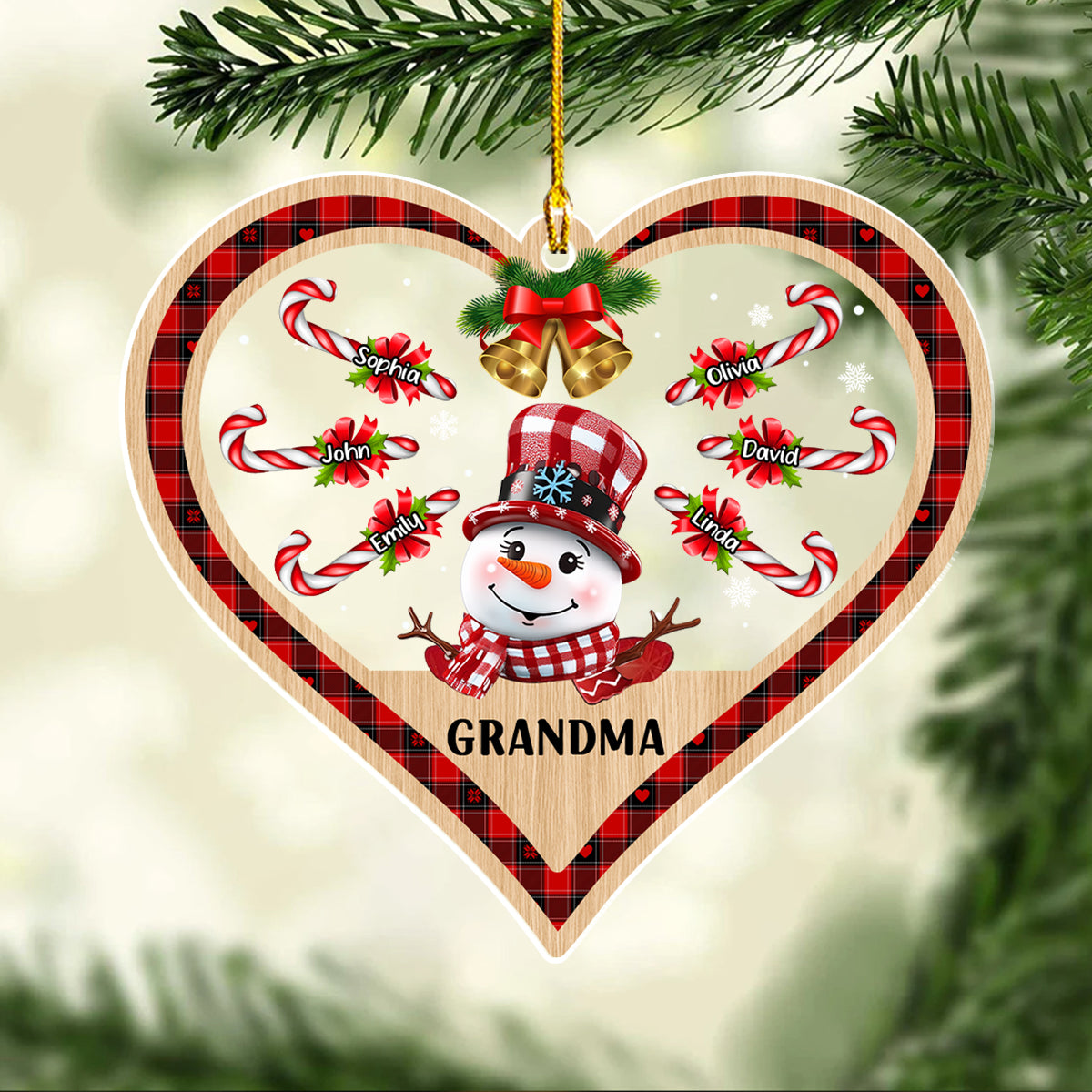Grandma With Her Lovers - Personalized Custom Acrylic Ornament