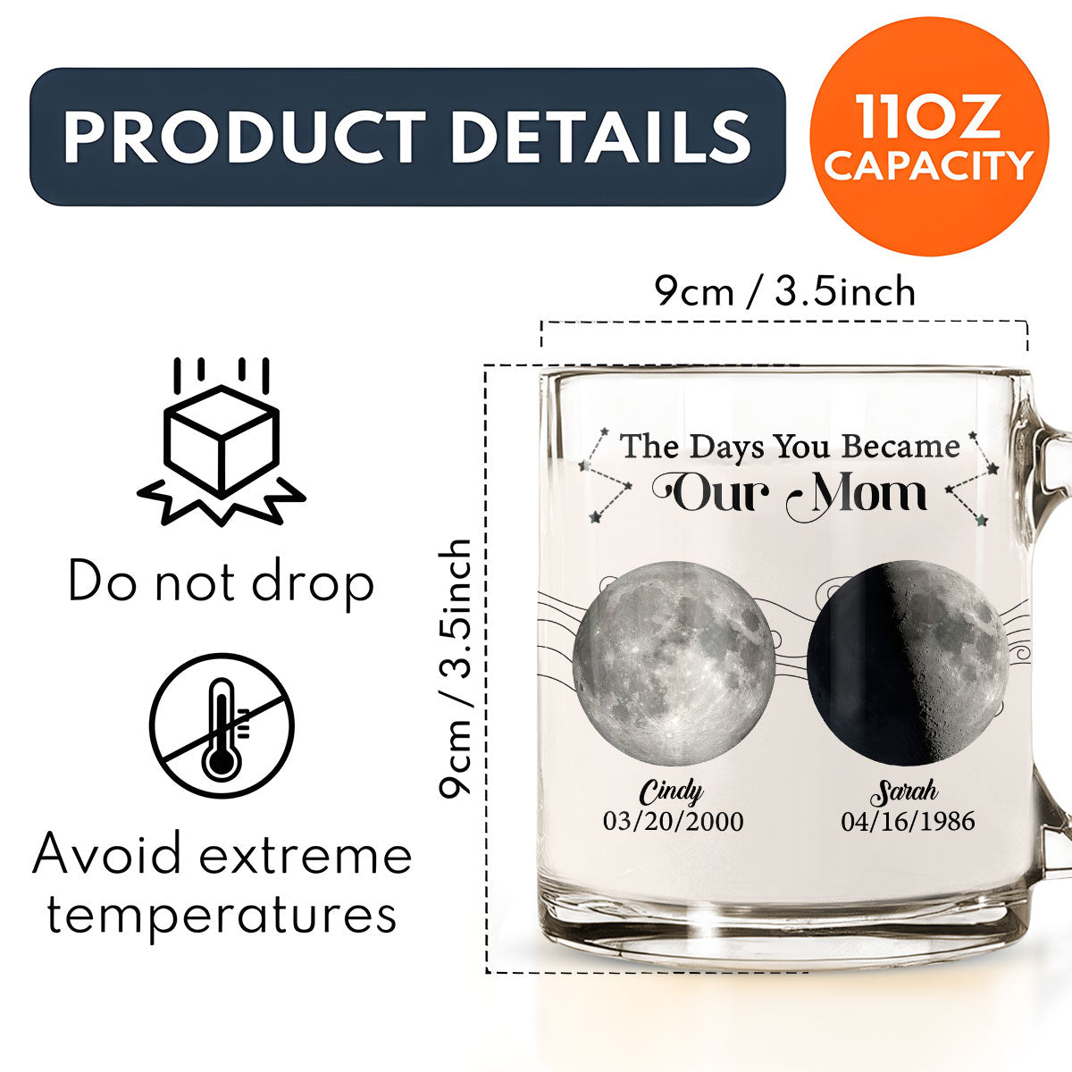 The Days You Became Our Mom - Personalized Custom Glass Mug