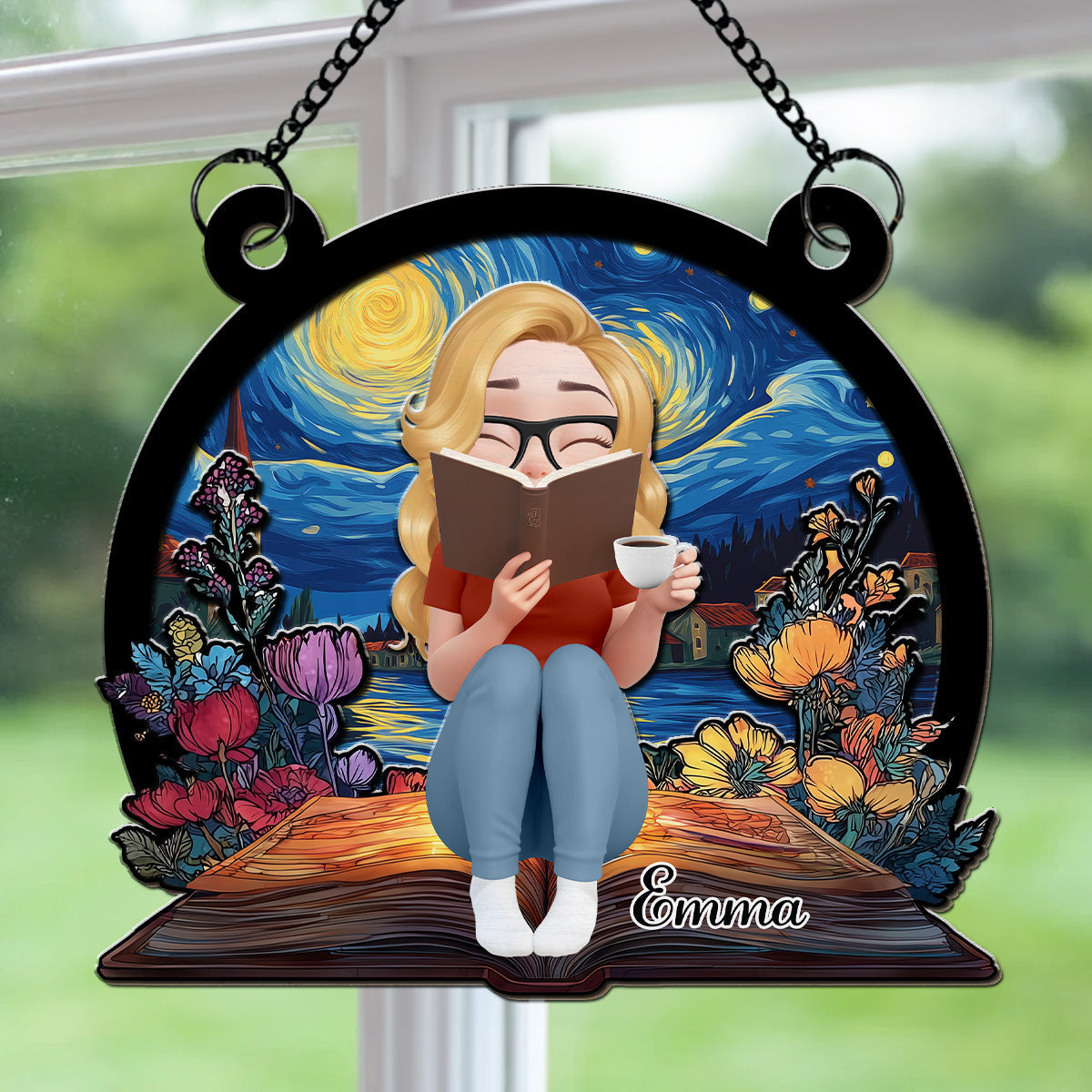Book Lover - Personalized Custom Suncatcher