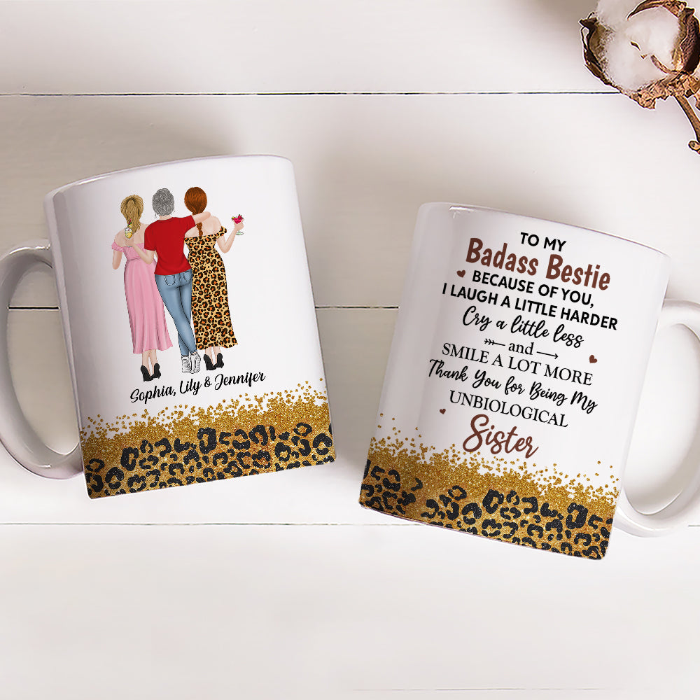 Because Of You I Laugh A Little Harder - Personalized Custom Coffee Mug