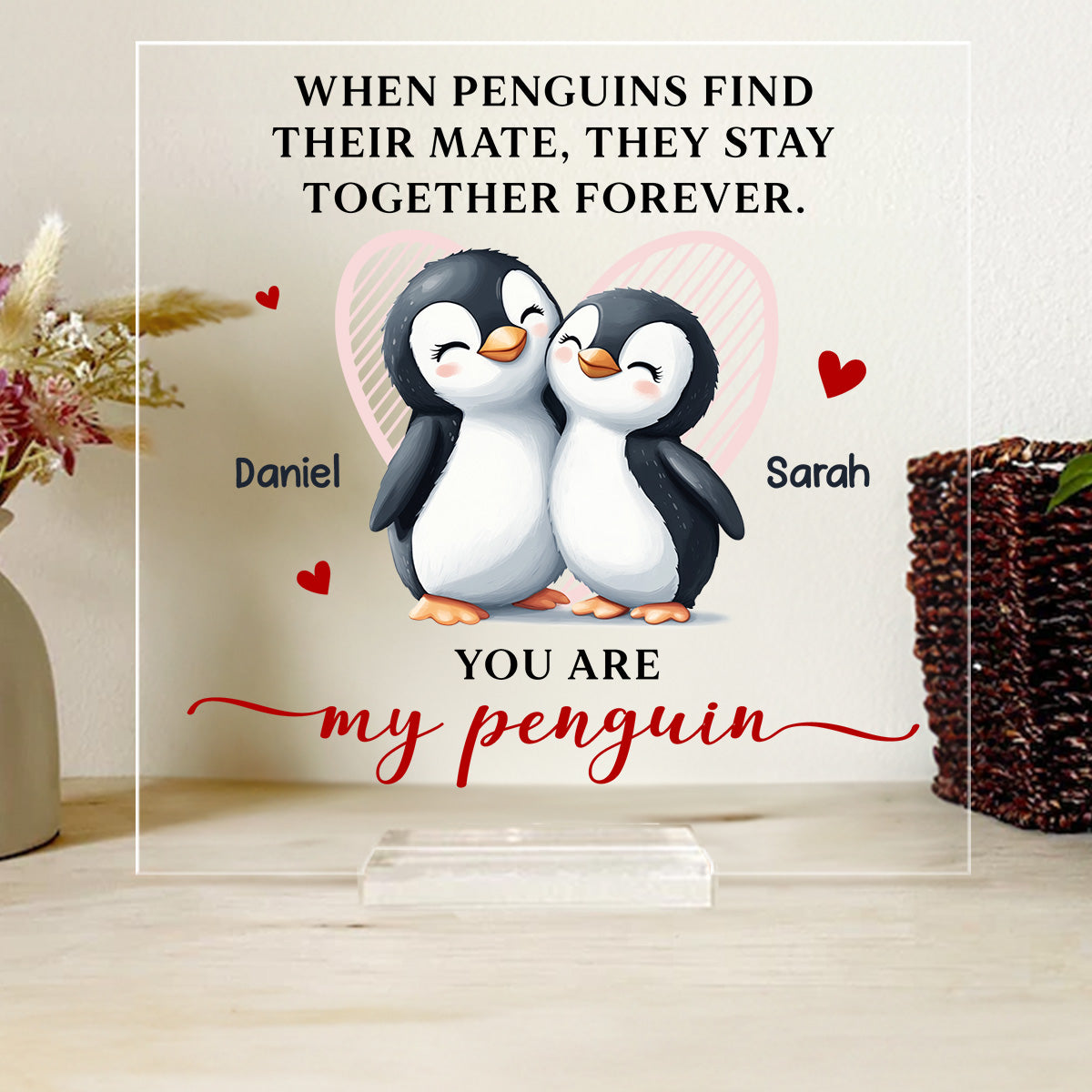 My Penguin - Personalized Custom Acrylic Plaque With Base