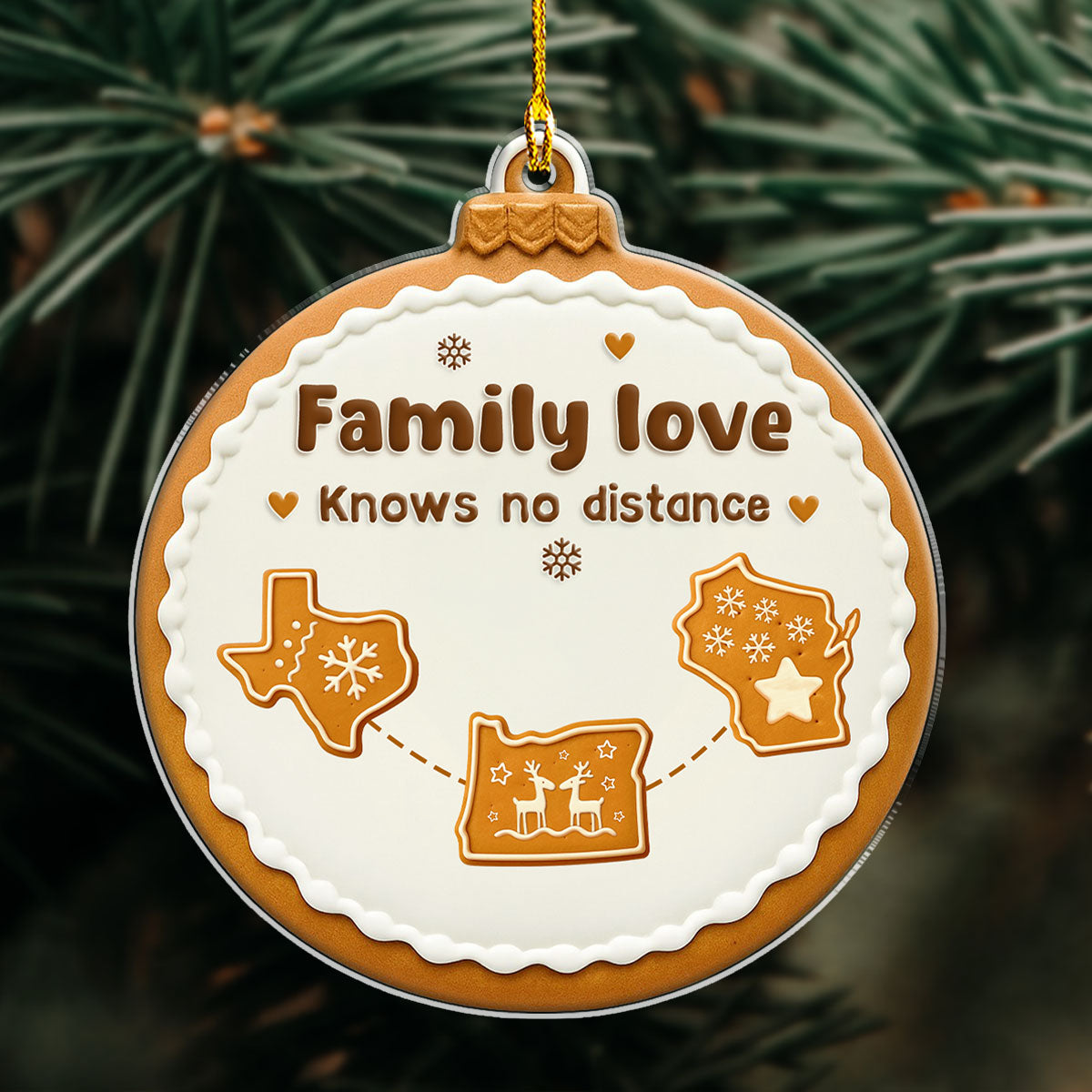 Family In My Heart - Personalized Custom Acrylic Ornament