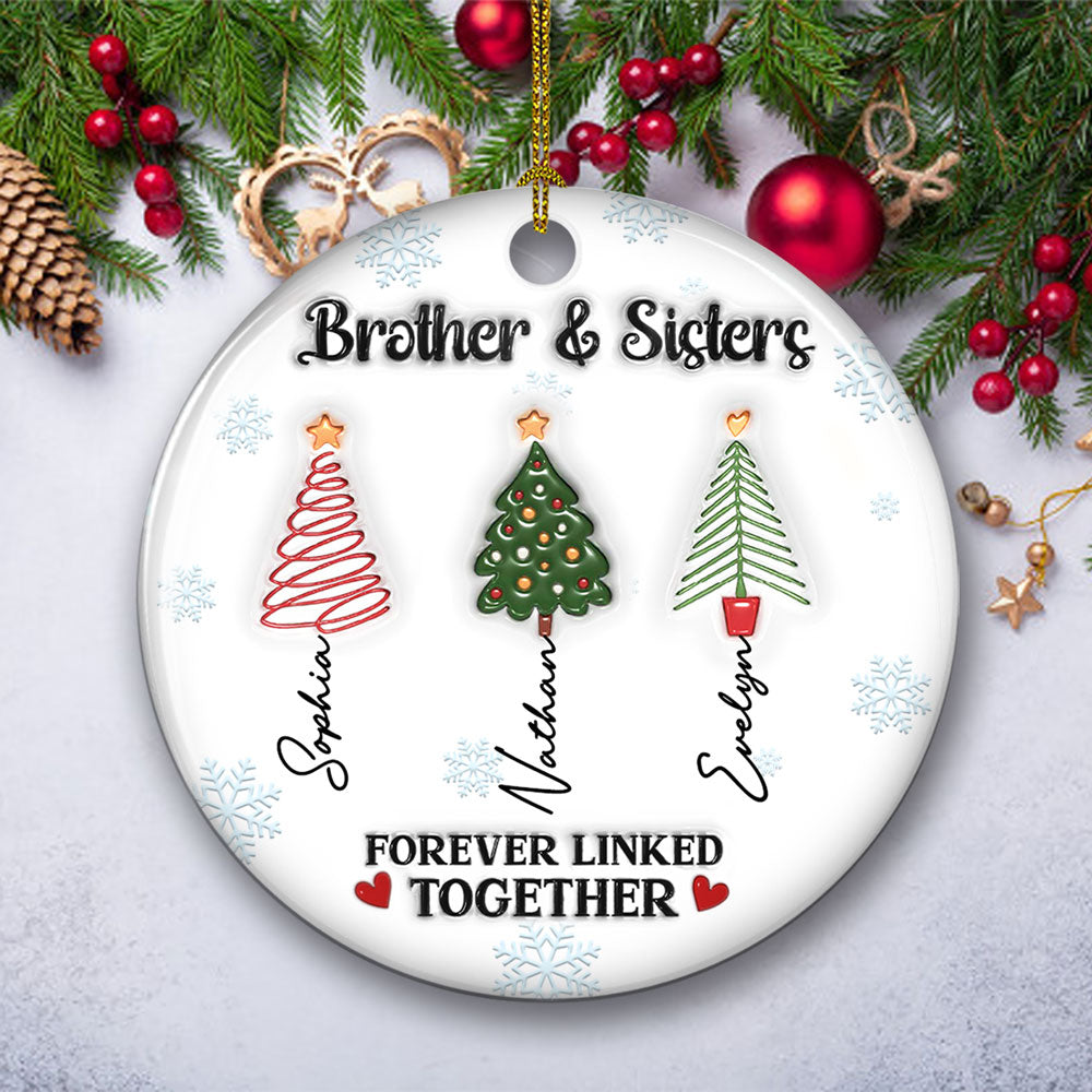 Family Tree Roots - Personalized Custom 3D Inflated Effect Ceramic Ornament